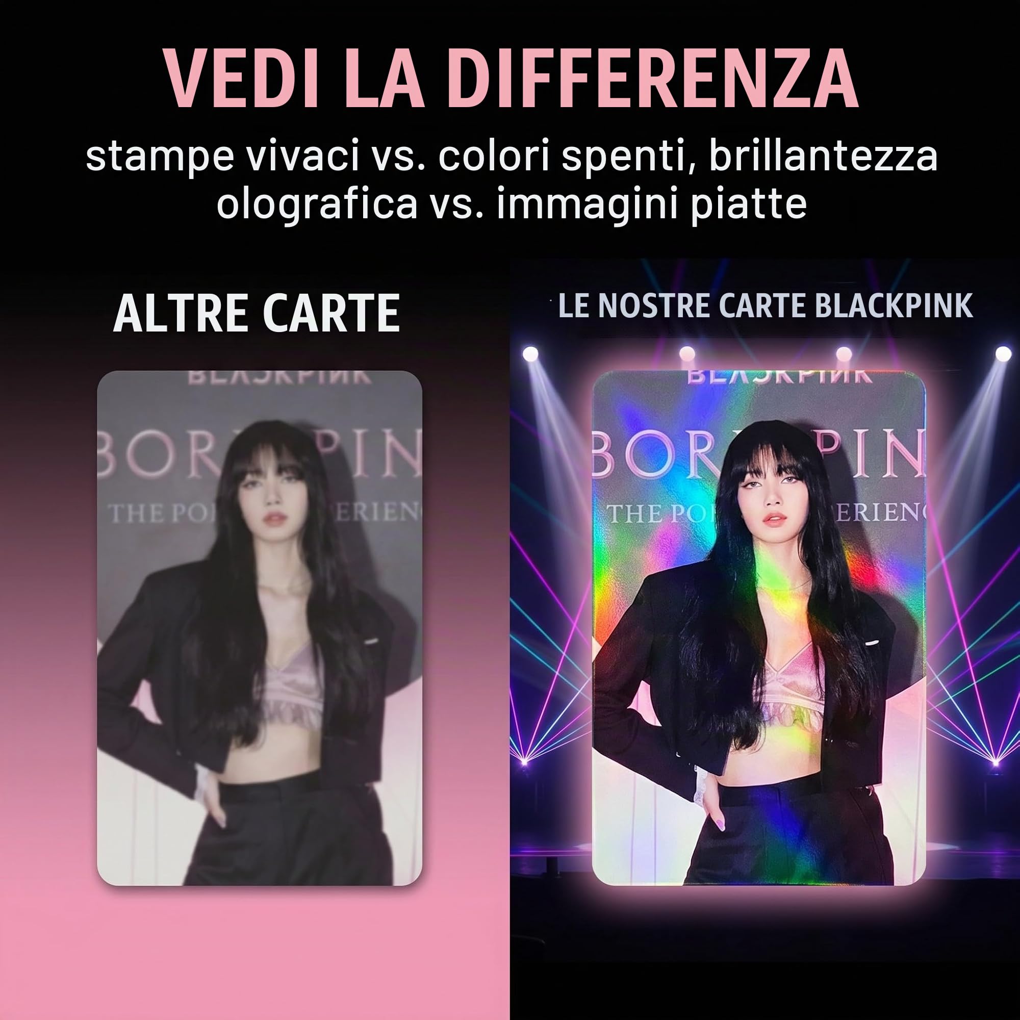 220 Pezzi Photocard Blackpink, Carte Fotografiche Kpop, Carte Delle Blackpink, Gadget per Fan, Effetto Laser