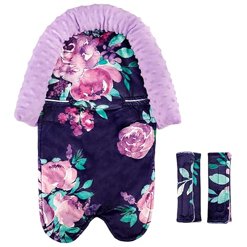 Soporte de cabeza de asiento de automóvil para bebé, inserto de asiento de automóvil para bebé, forro polar súper suave, fundas de cinturón de