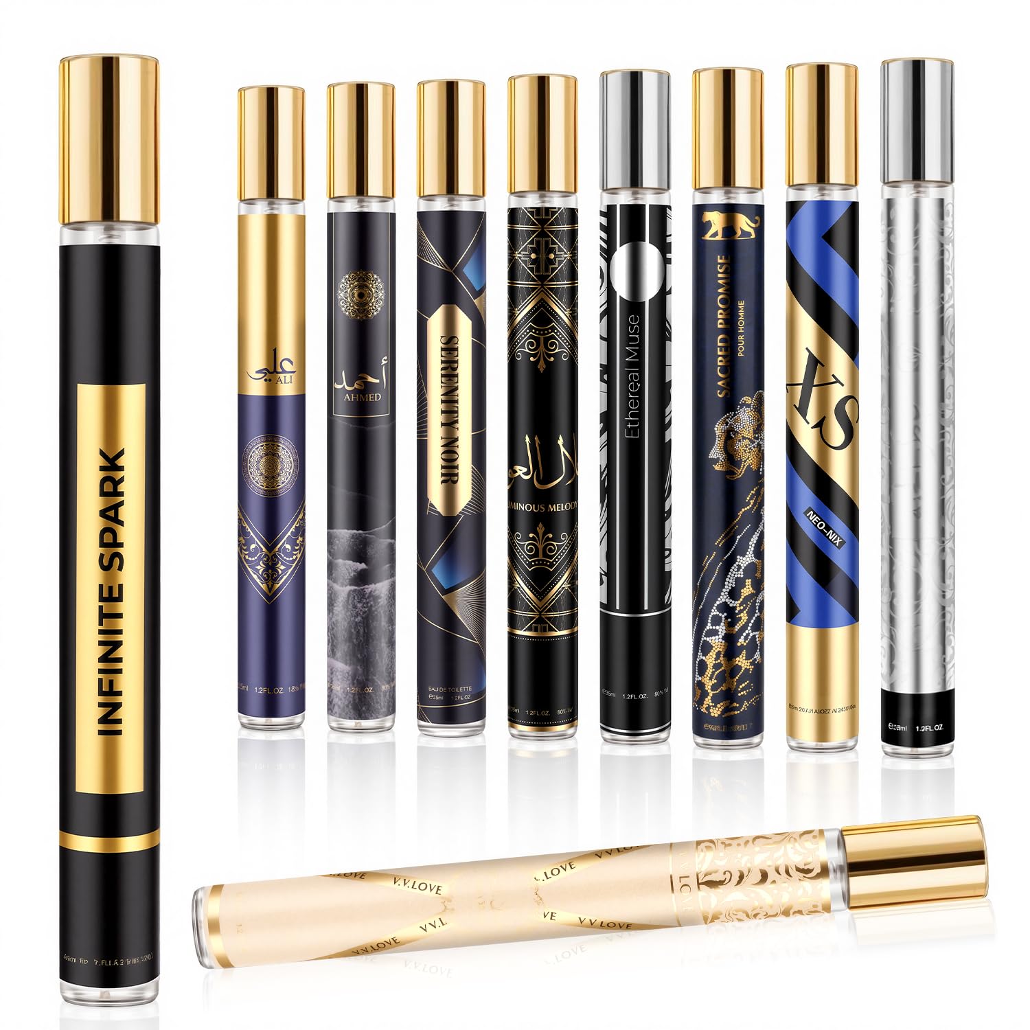 Profumo cofanetto regalo uomo, confezione da 10 profumi uomo da 35 ml, mini profumo da viaggio, note floreali, fruttate, legnose e cuoio, set regalo di profumi per Natale, San Valentino e compleanno