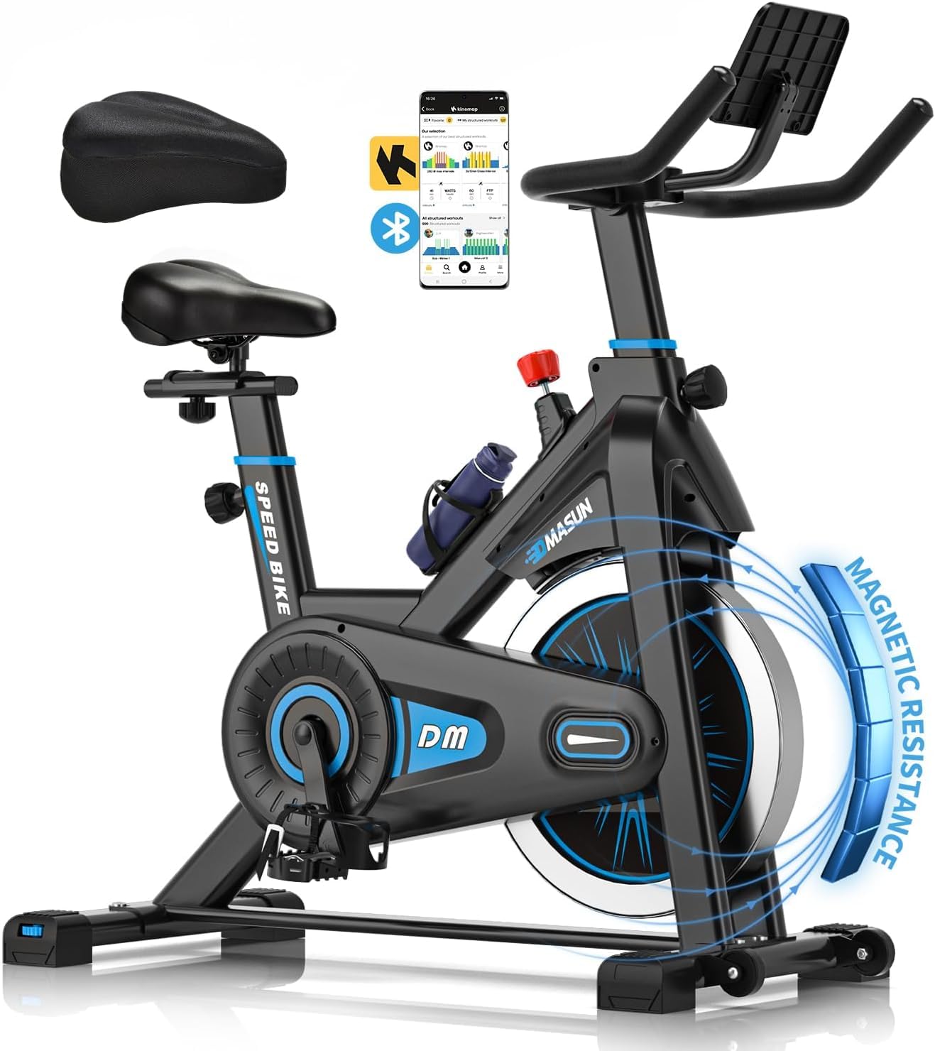 DMASUN Exercise Bike Professional with Large Tablet Holder Comfortable  Seat, Indoor Cycling Bike for Home Cardio, Fitness Stationary Bike with