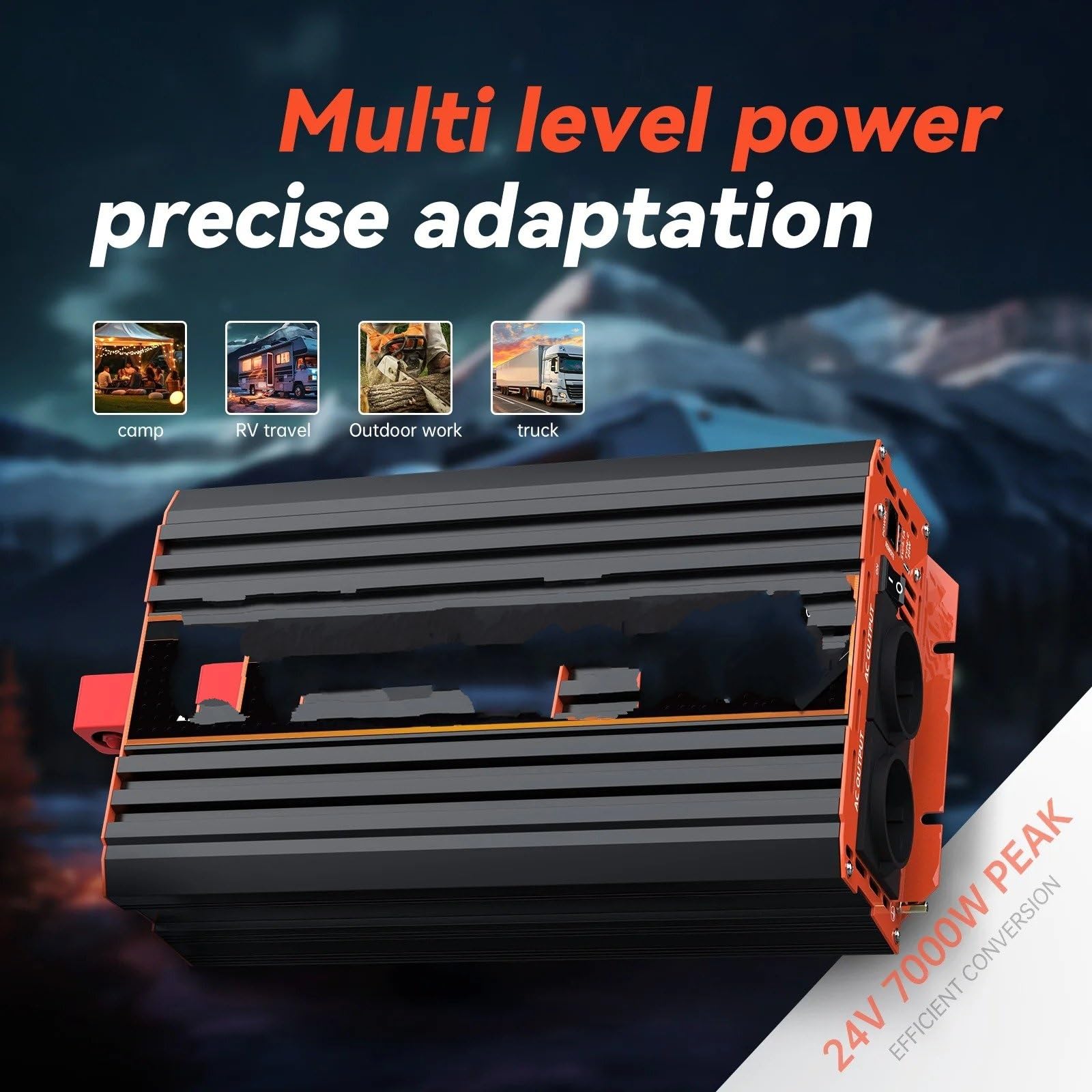 Invertitori di corrente per veicoli 3000W 7000W Inverter Potenza Onda Sinusoidale Pura DC 12V 24V A AC 220V Per Veicoli Camper Barca Con Telecomando E Display LCD USB