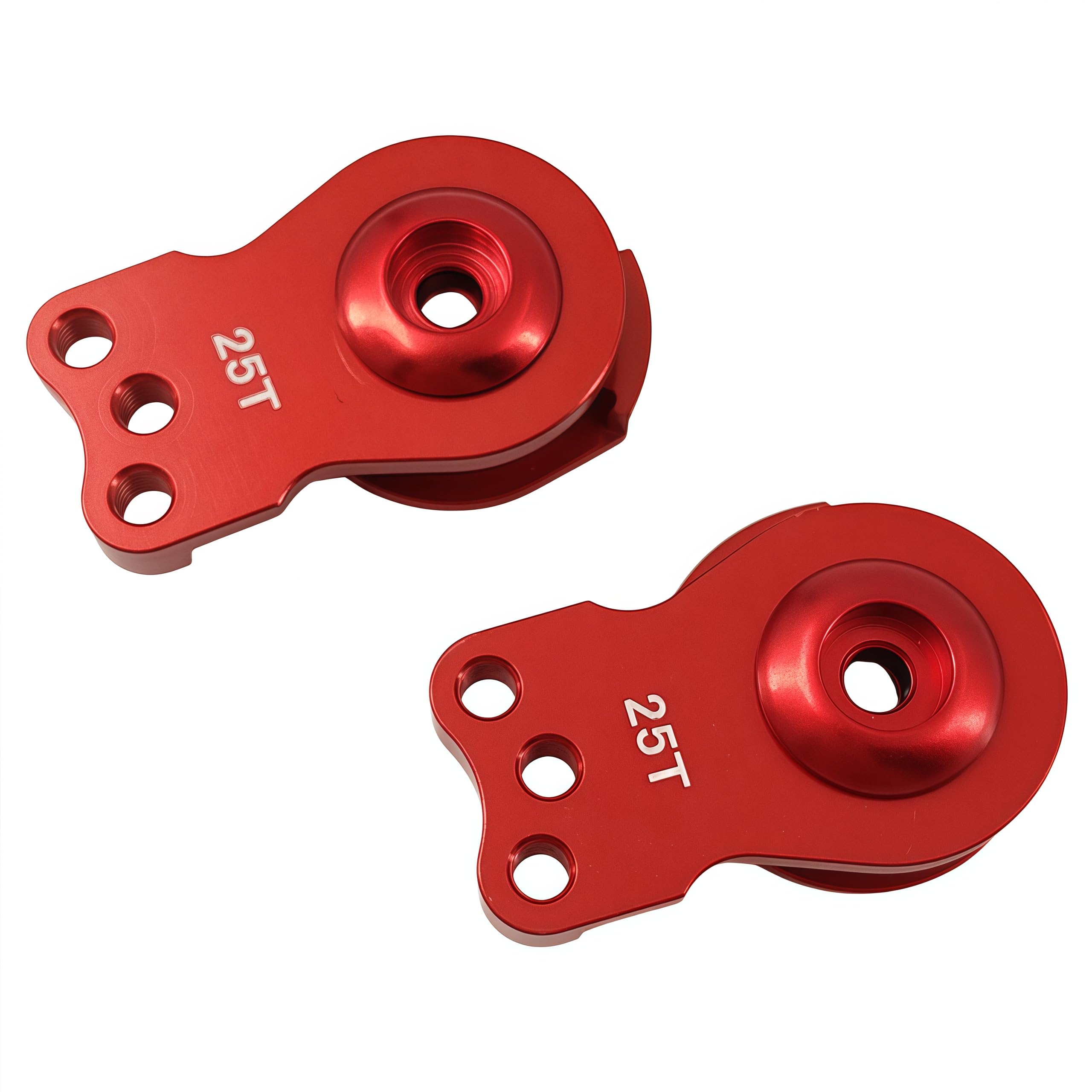2Pcs Aluminum Adjustable 25T Hi-Torque Servo Saver for 1/10 RC Cars, Compatible with Traxxas TRX4, TRX6, SCX10, Capra, Futaba & Tamiya Servos (Red)