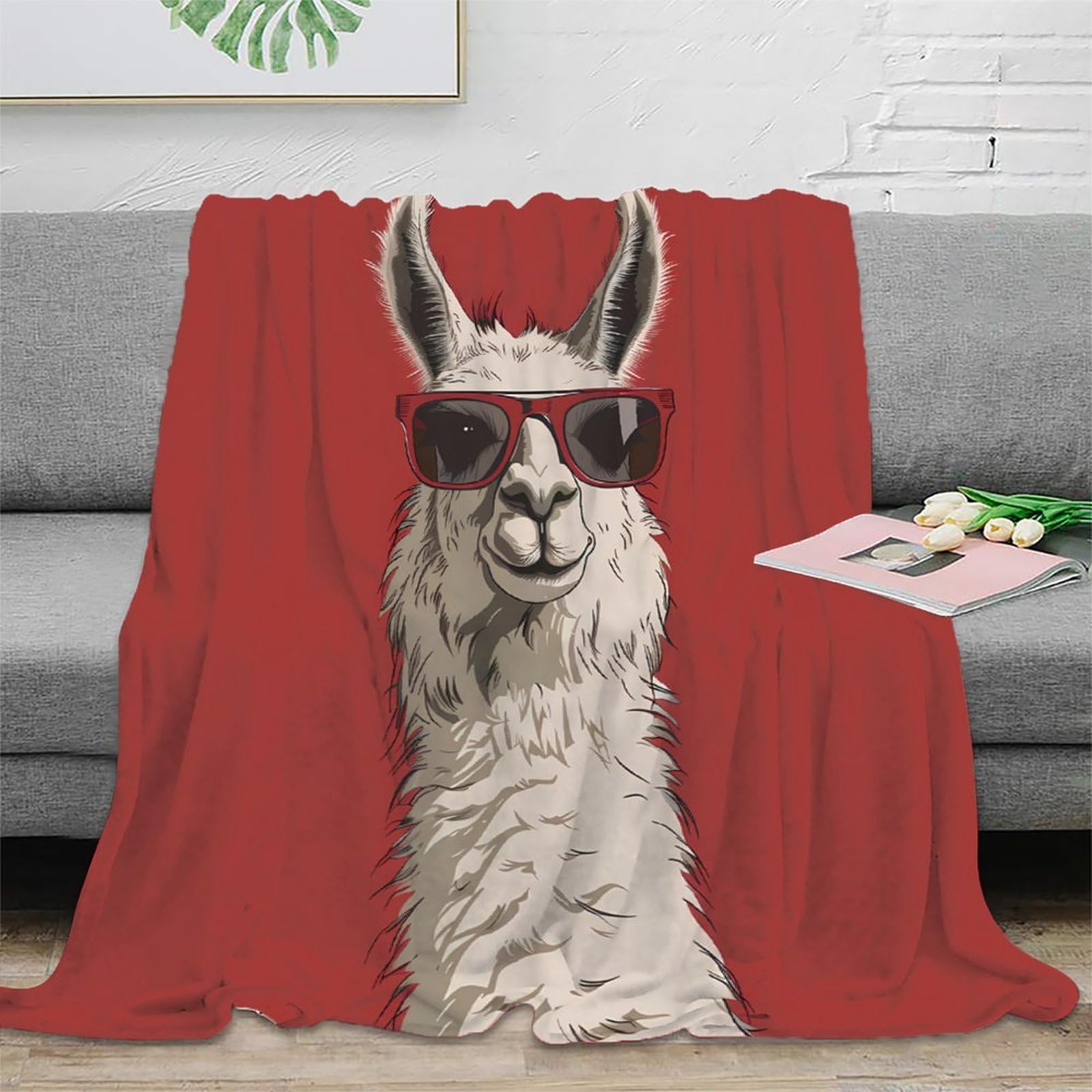 Couverture Polaire Cool Llama Doux Plaid Microfibre 150x200