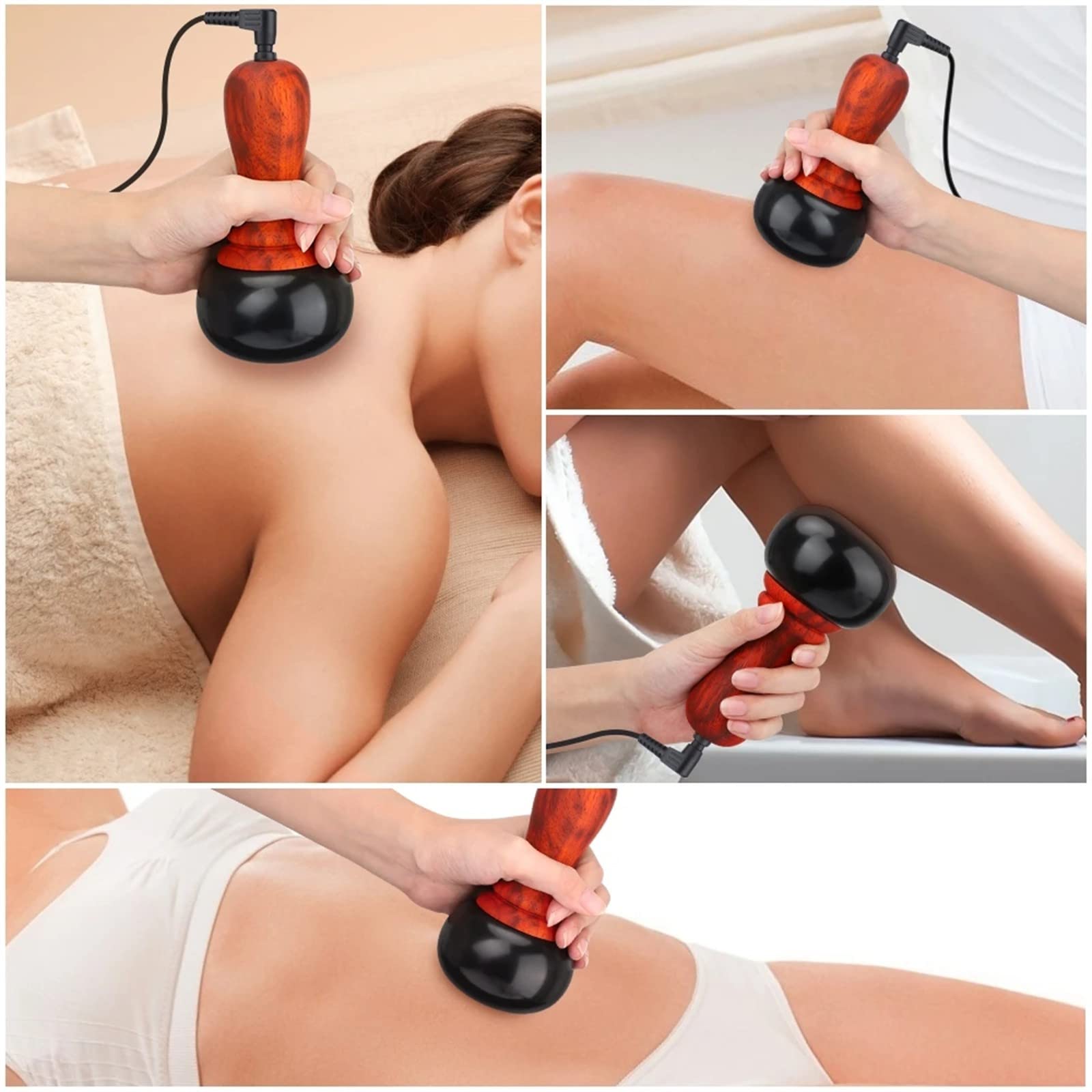 Ogrzewanie elektryczne Gua Sha masażer skrobanie skóry chińska ciepła terapia Moxiterapia powrót Guasha narzędzie kamień do masażu