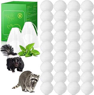 36 Pack Powerful Natural Raccoon & Mouse Repellent Balls, Peppermint Oil Rodent Deterrent Indoor Outdoor for Mouse, Skunk, Raccoon, Keep Mice Away from House, Humans & Pets Safe