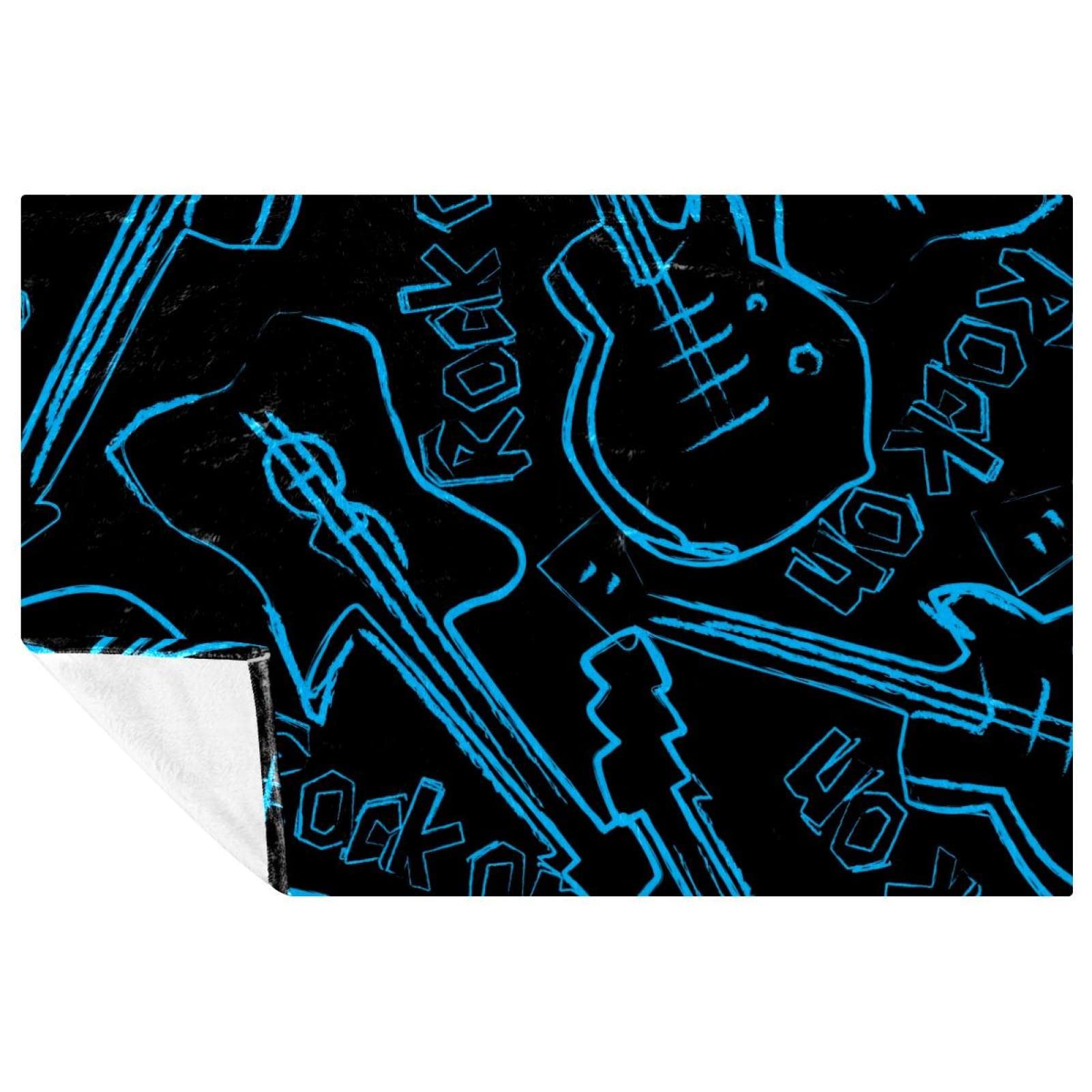 Couverture Rock Guitars chaude contre le froid sur votre lit ou canapé
