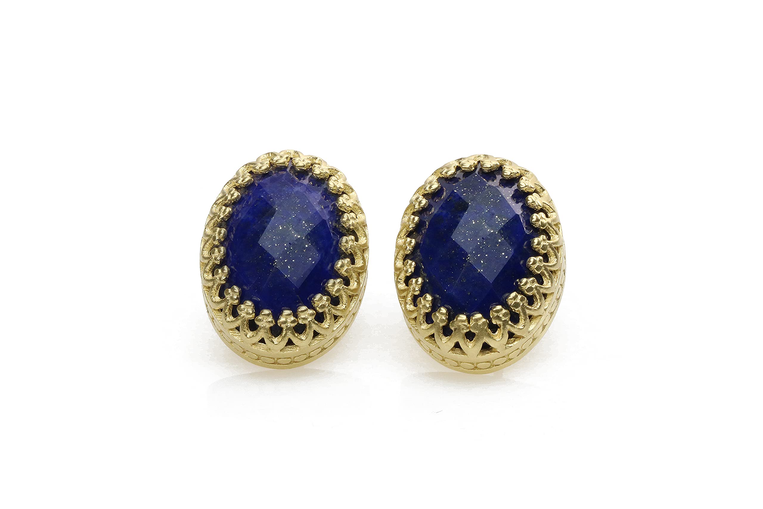 Lujosos Pendientes Ovalados de Lapislázuli en Oro Rosa - Pendientes de Postes Hechos a Mano - Joyería de Moda Pendientes, Pendientes de Diseño, Pendientes de Boda, Pendientes de Piedra de Nacimiento