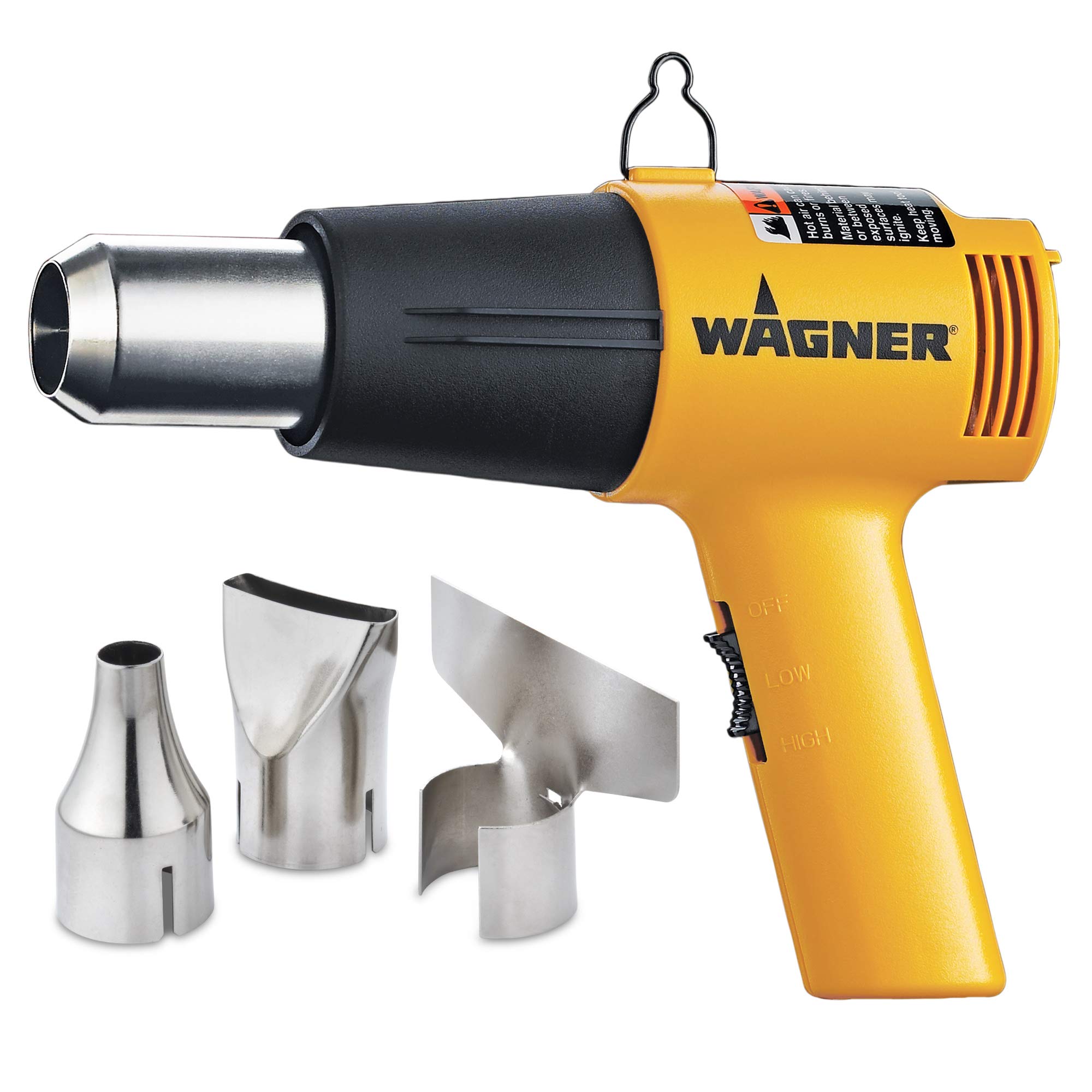 Wagner Spraytech 2417344 HT1000 Heat Gun Kit, 3 Nozzles Included, 2 Temp Settings 750ᵒF & 1000ᵒF