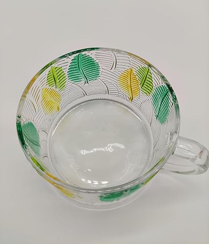 Miniatura 2 de Taza de té de café de vidrio colorido de 14 onzas, taza de vidrio, cristalería en relieve con asa, para café, té, yogur, jugo, leche, 1 unidad