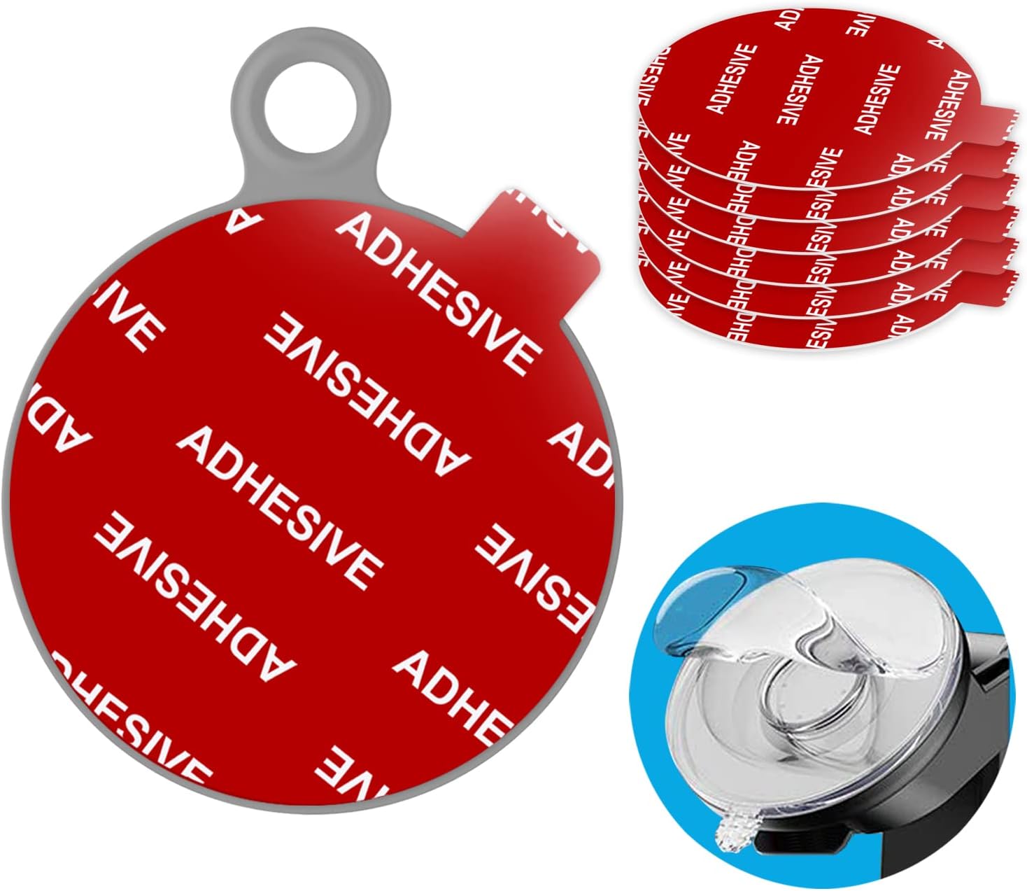 AZXYI Very High Bond Sticky Adhesive, 6 Pack Dashboard Pad Mounting Disk Adhesive Replacement Kit, Double-Sided Stickers for Suction Cup Dashboard Phone Holder & Windshield Car Mount