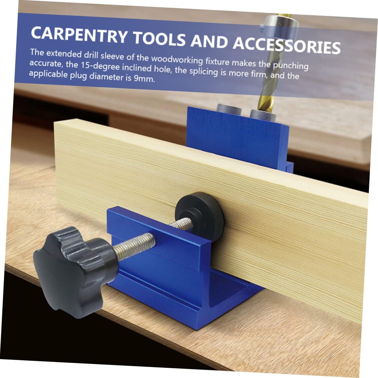Housoutil Aluminum Alloy Pocket Hole Drilling Locator 1 Set Woodworking Jig Accurate Scale 12-38mm Wood Thickness Fast Removal Random