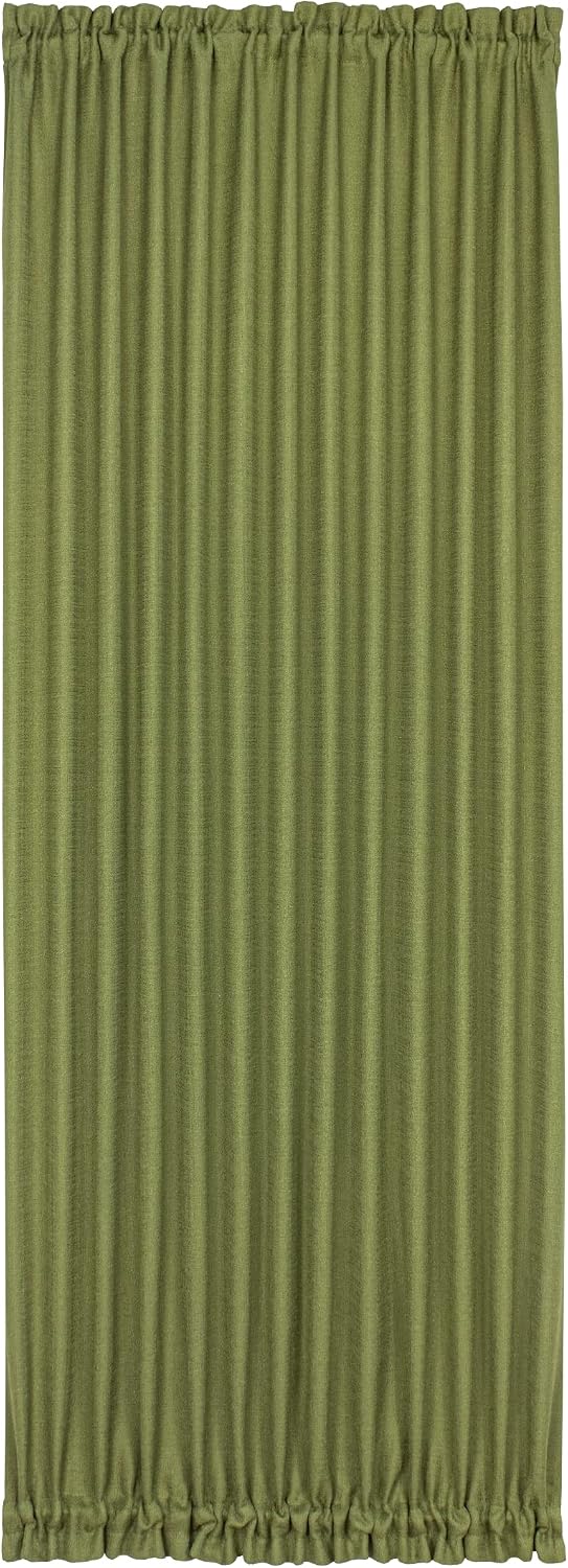 ACHIM Home Furnishings Darcy Rod Pocket Door Panel with Tieback, 54" x 72", Green
