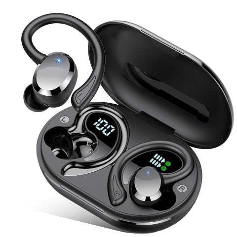 sprtoybat Over Ear Earbuds with Hook 2026 New Bluetooth 5 4 Sports Wireless Earbuds 68Hrs Playtime LED Display