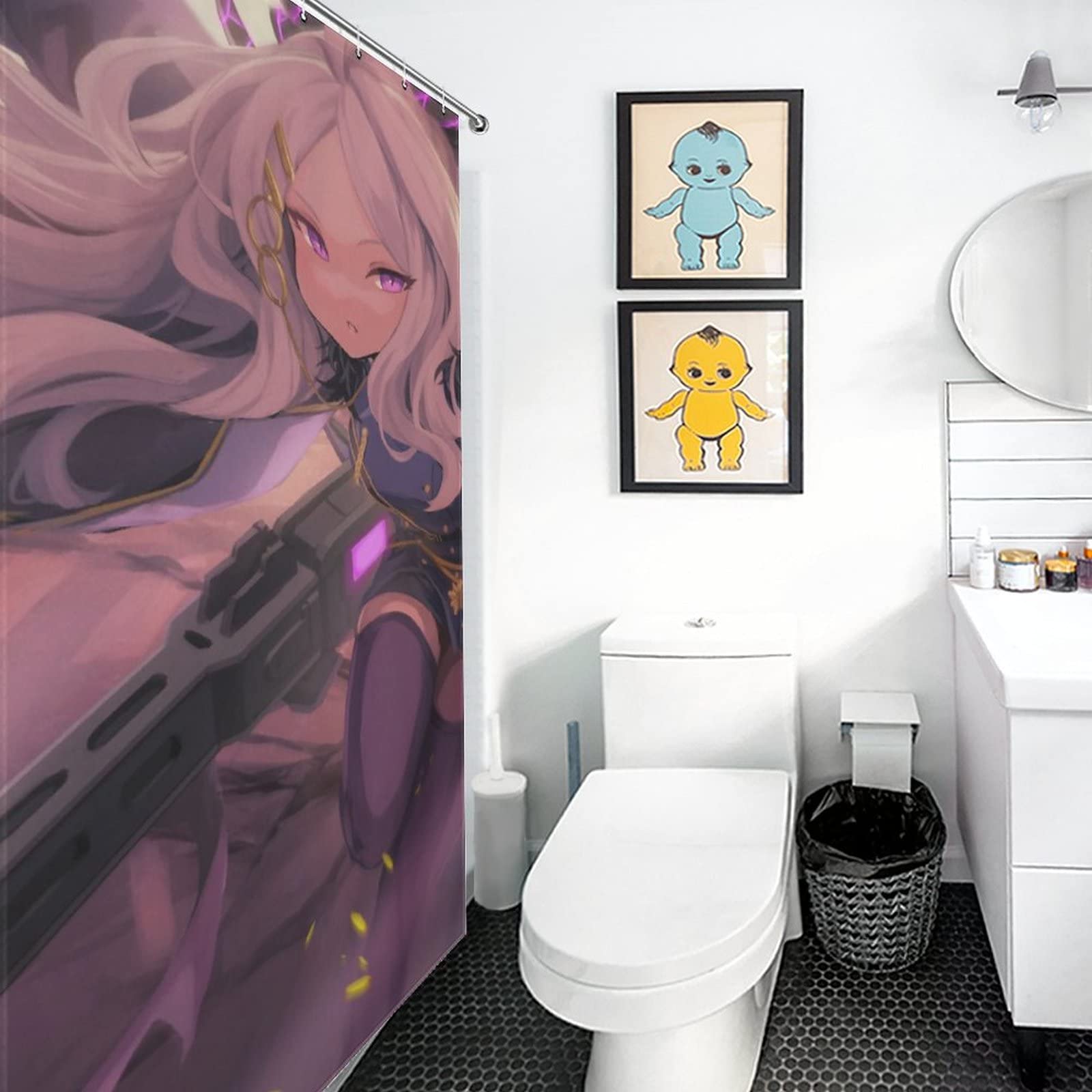 Amazon｜ヒナ ブルアカ シャワーカーテン アニメ柄 防カビ 防水