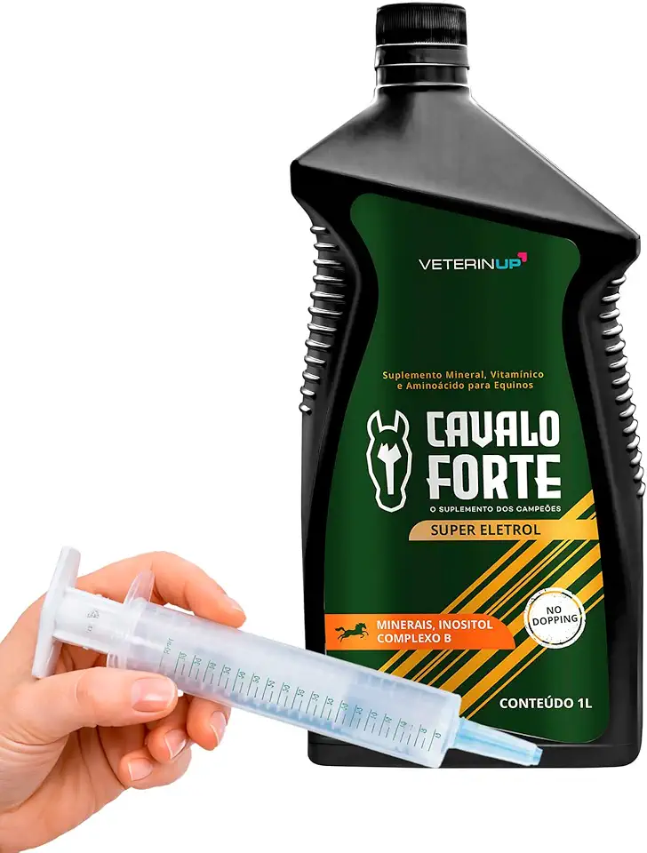 Suplemento Cavalo Forte Super Eletrol Líquido 1L | Reposição de Eletrólitos para Cavalos | Hidratação e Recuperação Pós-Esforço | Mais Energia e Resistência | VeterinUp
