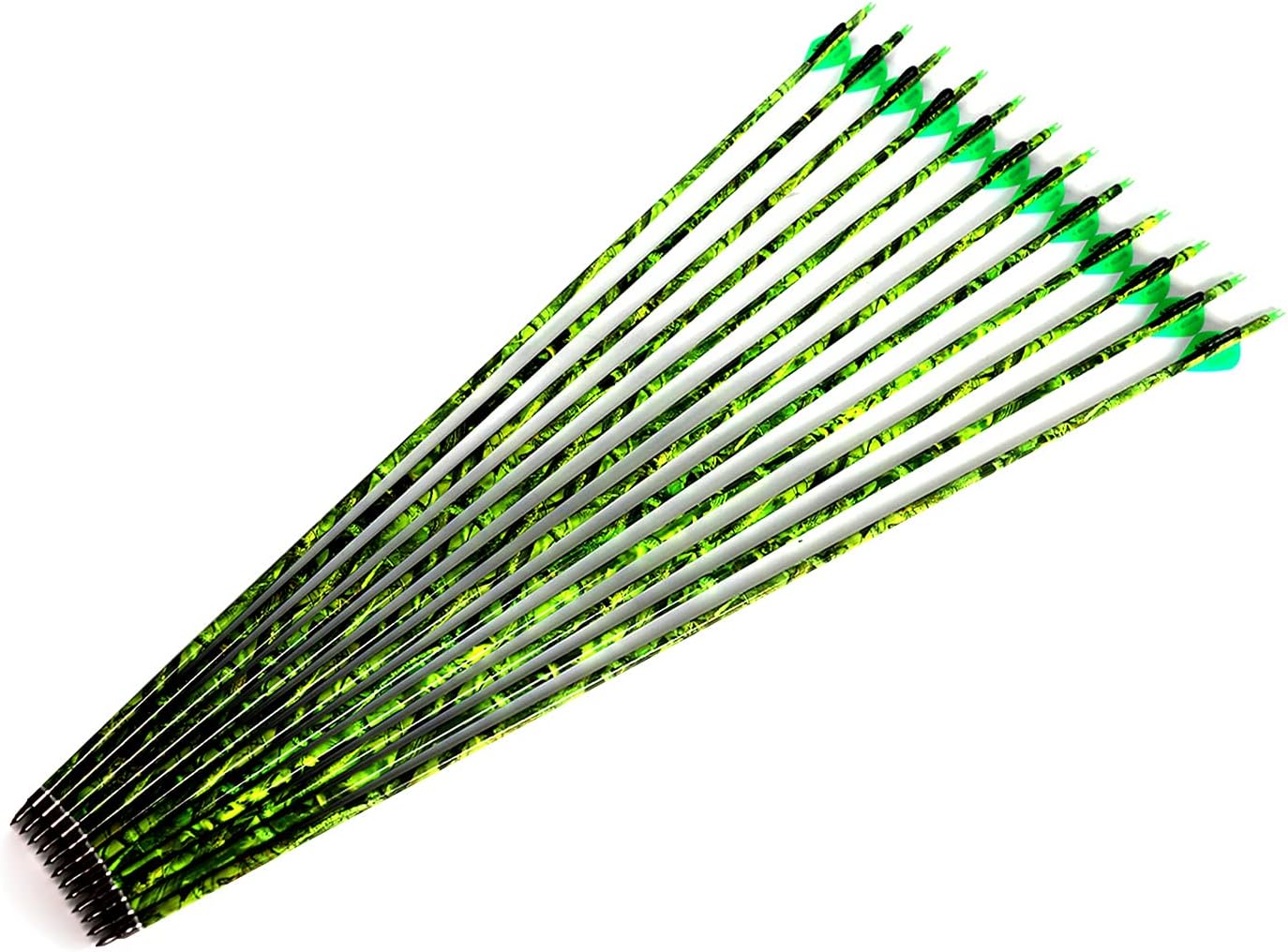 Spine 500 24 Inch Carbon Arrows - 12 Pack for Compound & Recurve Bows - Adult & Youth Archery - Indoor & Outdoor Shooting