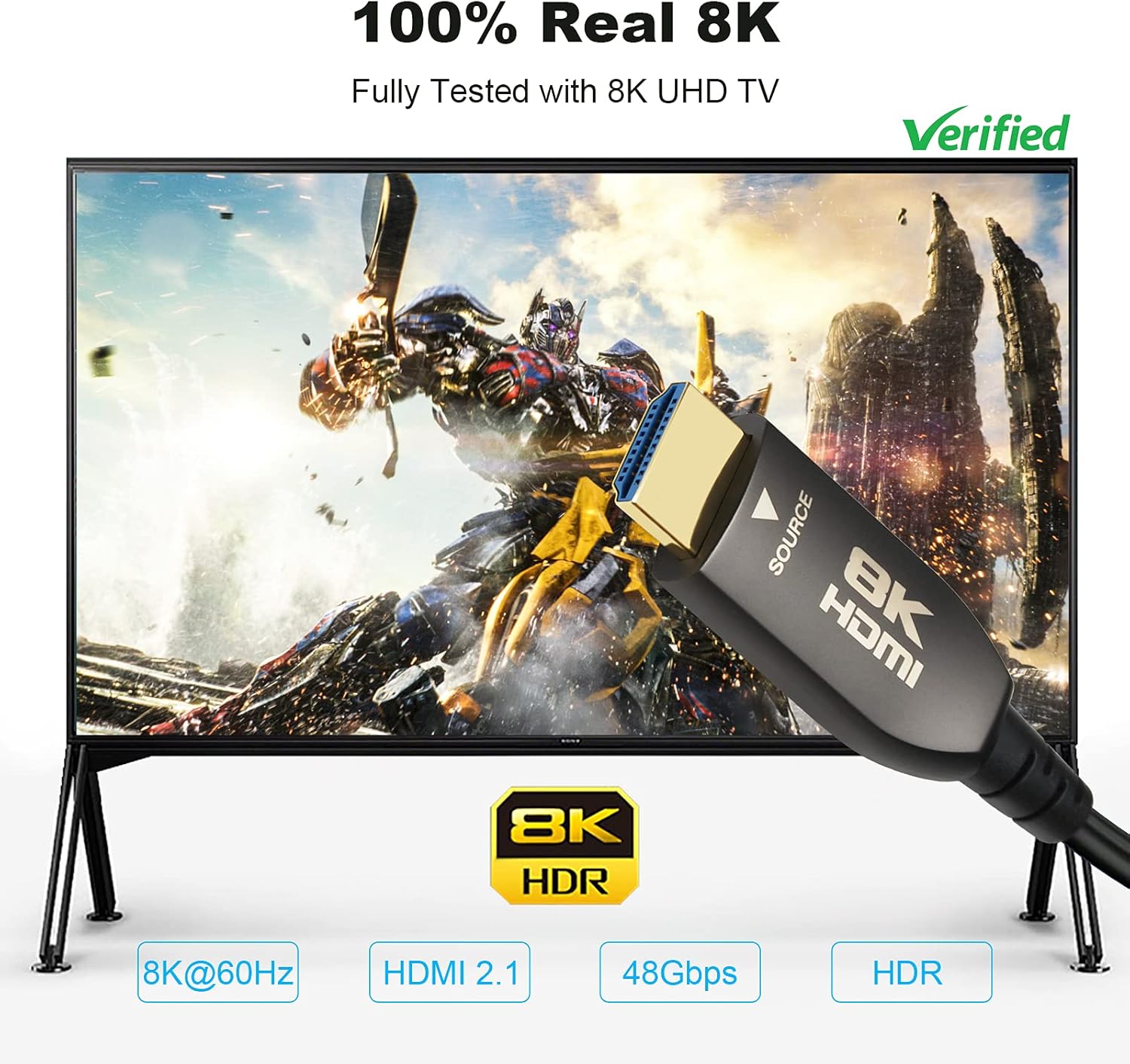 Exclusive Special Yauhody Real 8K HDMI Fiber Optic Cable 100ft, Ultra High Speed 48Gbps HDMI 2.1 Over Fiber, Supports 10K, 8K@60Hz, 4K@144Hz/120Hz/60Hz, HDCP 2.2 & 2.3, 4:4:4,eARC, Dynamic HDR 10, 3D(100ft) Get Special Price Yauhody Real 8K HDMI Fiber Optic Cable 100ft, Ultra High Speed 48Gbps HDMI 2.1 Over Fiber, Supports 10K, 8K@60Hz, 4K@144Hz/120Hz/60Hz, HDCP 2.2 & 2.3, 4:4:4,eARC, Dynamic HDR 10, 3D(100ft)