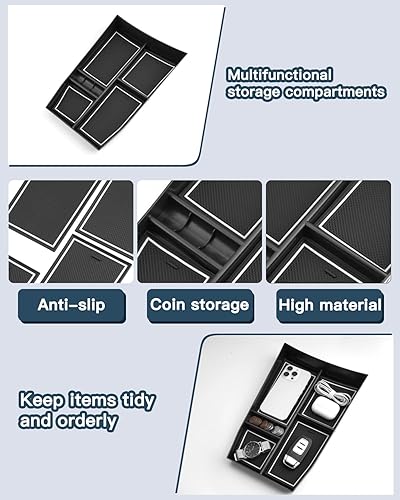 Vista 32 de Organizador de consola inferior compatible con Nissan Rogue (S/SL/SV/Platinum) 2021 2022 2023 2024 2025 2026 Nissan Rogue (S/SL/SV/Platinum) Bandeja