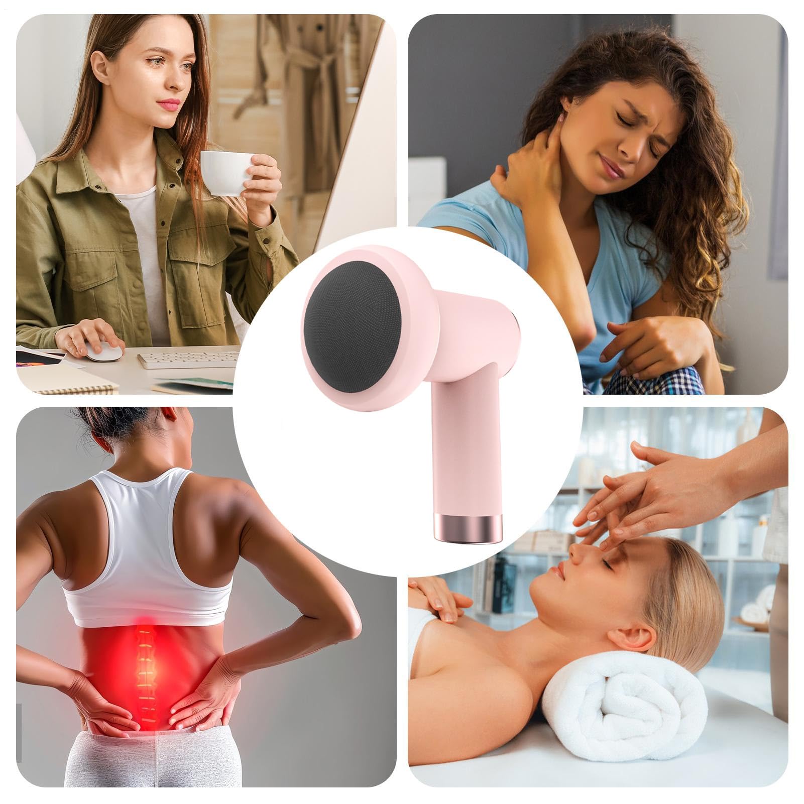 Dispositivo Anticelulítico de Masaje Rodillo Corporal Reductor de Celulitis | Rodillo Eléctrico Modelador con 5 Cabezales para Masajes en Abdomen, Espalda, Muslos y Piernas