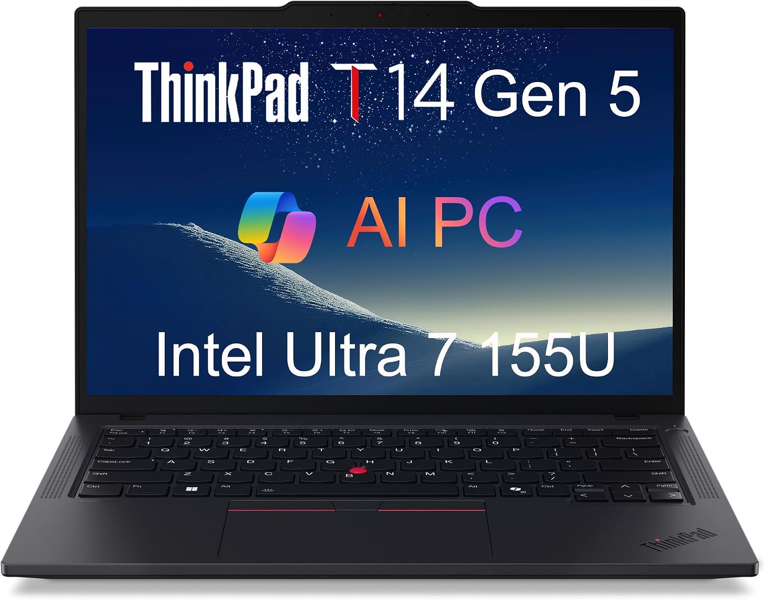 Lenovo ThinkPad T14 Business AI PC Laptop, 14" FHD+, Intel Ultra 7 155U (> i7-13700H), Thunderbolt 4, Backlit, 5MP Webcam, RJ-45, IST Computer Customized 16GB/32GB DDR5 RAM, 512GB/1TB SSD, Win 11 Pro