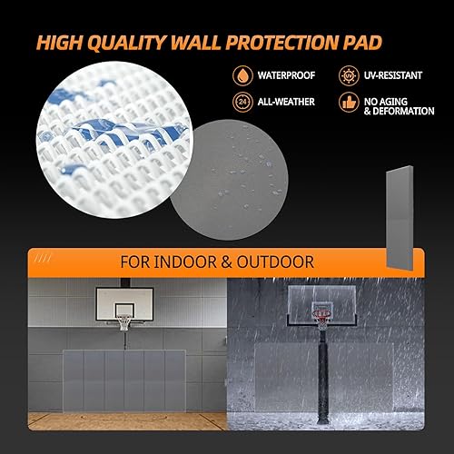 Miniatura 52 de PROGOAL Almohadilla de pared de espuma de protección de espuma de 2 pulgadas/4 pulgadas de grosor, protectores de cancha de baloncesto para Verde