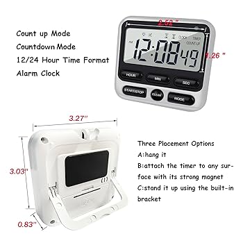 Amazon.com: Digital Dual Kitchen Timer with Strong Magnet,24