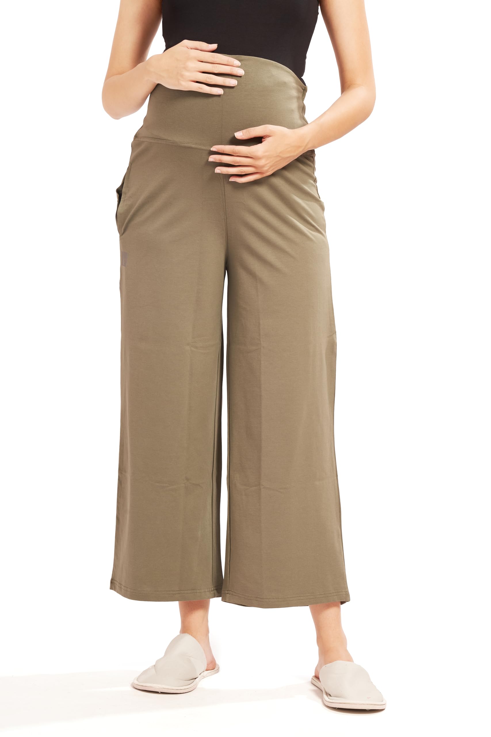 AV2 Women High Rise Cotton Lycra Stretchable Relaxed Fit Maternity Pants | Maternity Yoga Pants | Maternity Trousers -5556-image-14