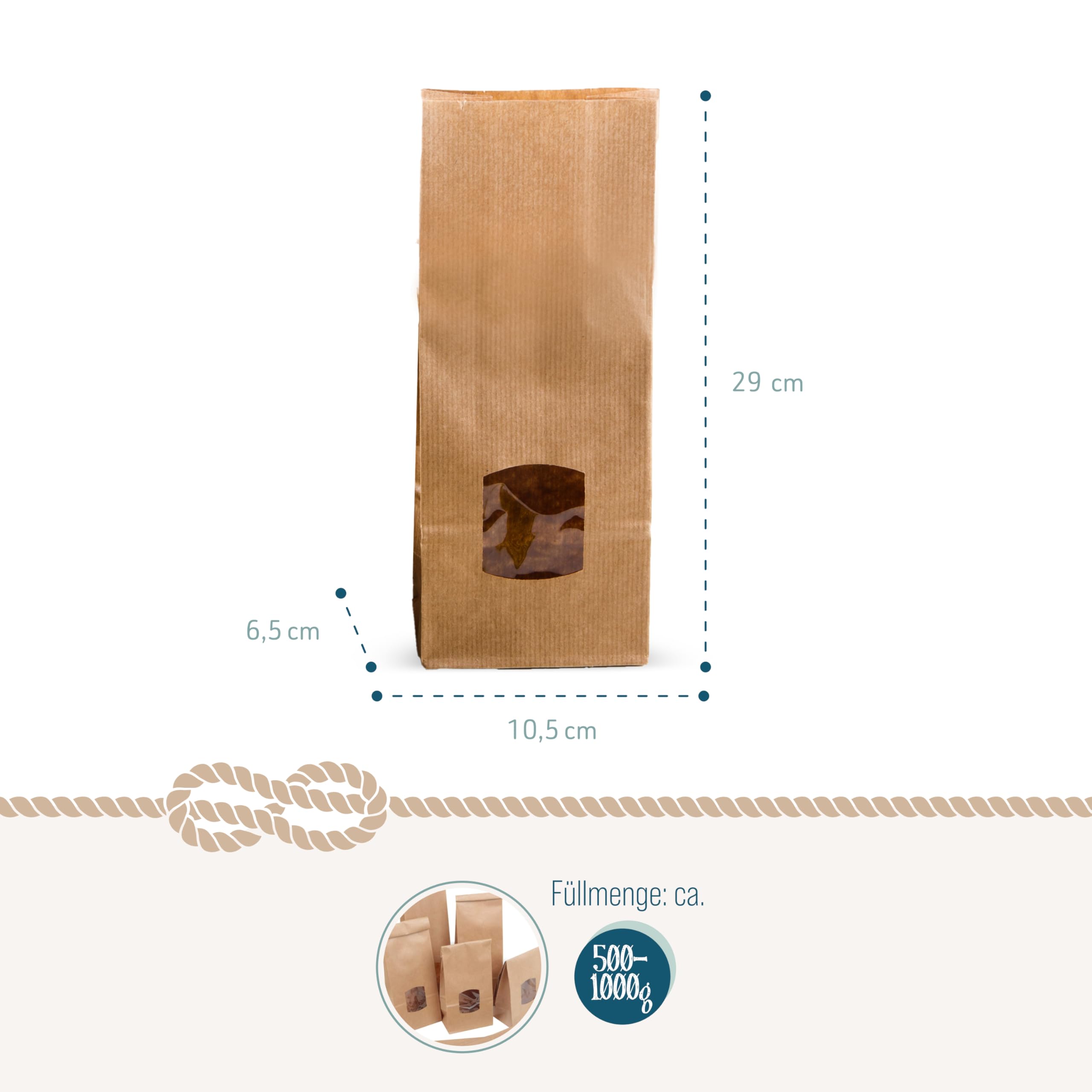 Logbuch-Verlag Weihnachtstüten Mit Fenster – 10 Blockbodenbeutel + Banderolen, Ideal Für Plätzchen & Geschenke