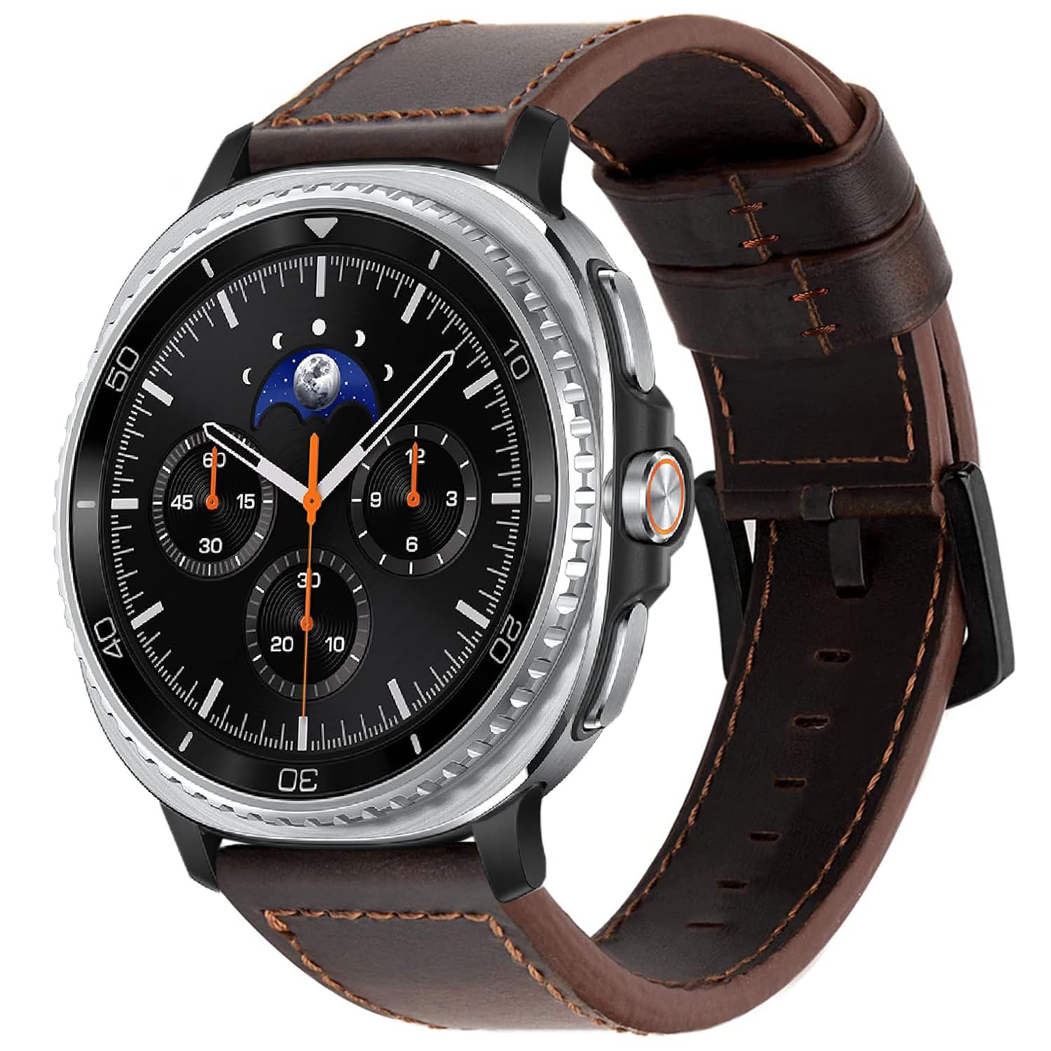 Leder Armband für Samsung Galaxy Watch 8 Classic 46mm/Watch 8 44mm 40mm Uhrenarmband, Retro Echtleder Ersatz Lederarmband Herren Damen