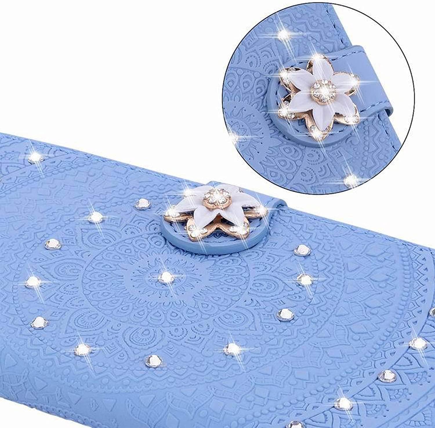 Wallet Case for iPhone 12 Pro Max 6.7", Folio Flip PU Leather Wallet Cover Glitter Shockproof Girls Case, Magnetic Closure, Soft TPU Case with Kickstand and Card Slot (Color : Grey)