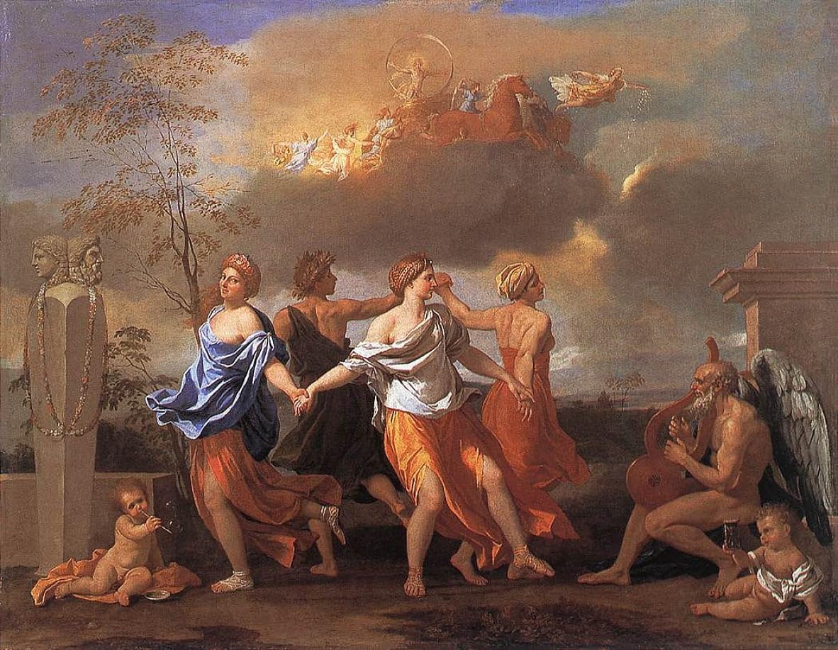 Toile Nicolas Poussin Danse sur la musique du temps de qualité musée