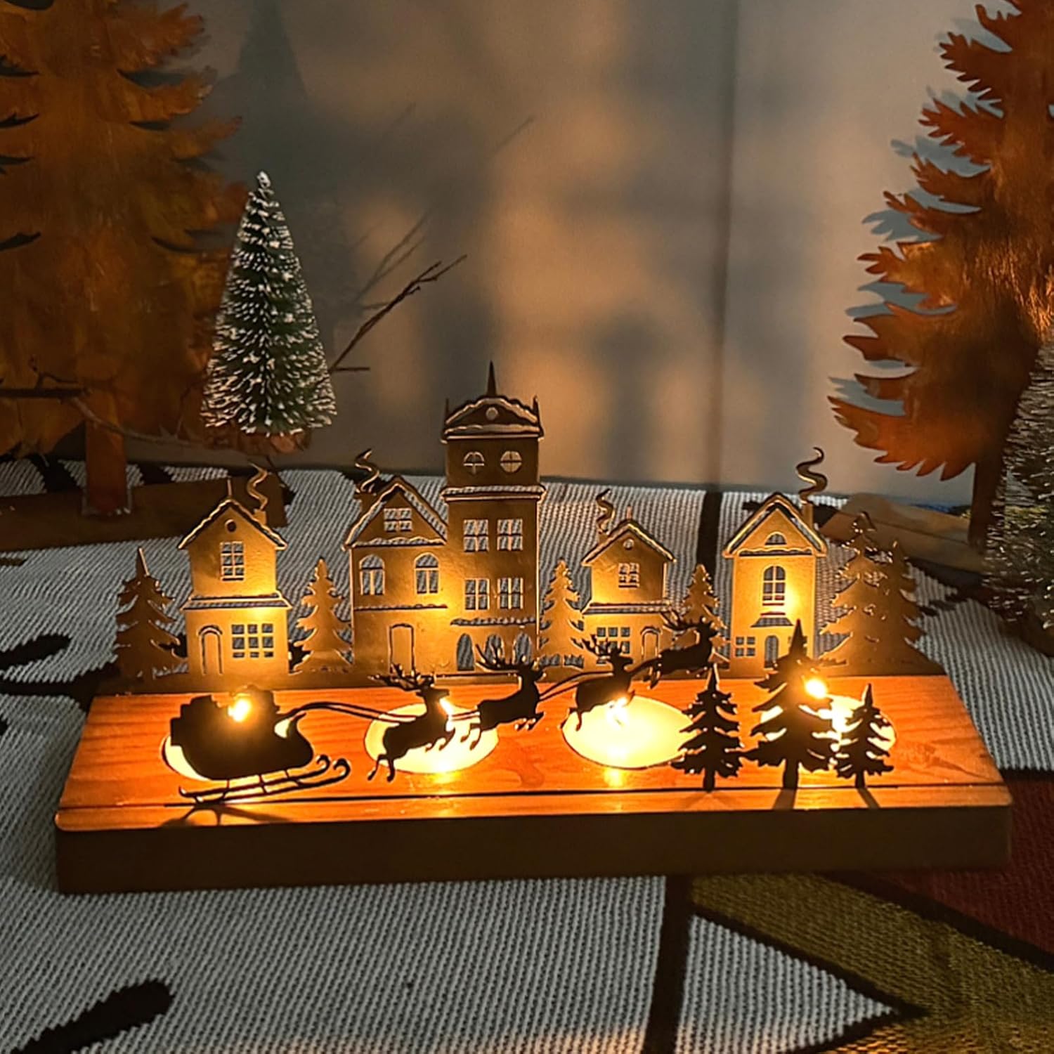 Christmas Decoration Candle Holder Iron Art Christmas