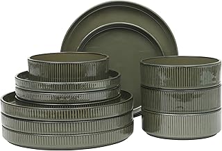 Gibson Elite 12 Piece (Service for 4) Townscape Plates and Bowls Reactiv...
