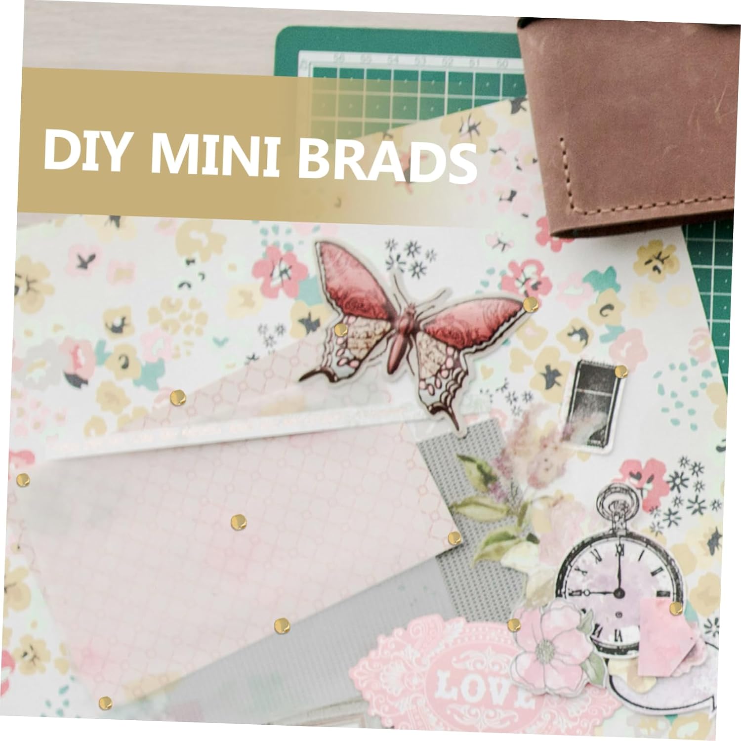 Uonlytech 100pcs Mini Metal Brads for Crafts DIY Round Fasteners in Pastel Colors for Scrapbooking and Boys and Girls Art Projects