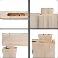 Vista 5 de VINGLI Puerta de granero, kit de herrajes para puerta corrediza de granero de 5.5 pies y asas incluidas, con superficies dobles de madera maciza