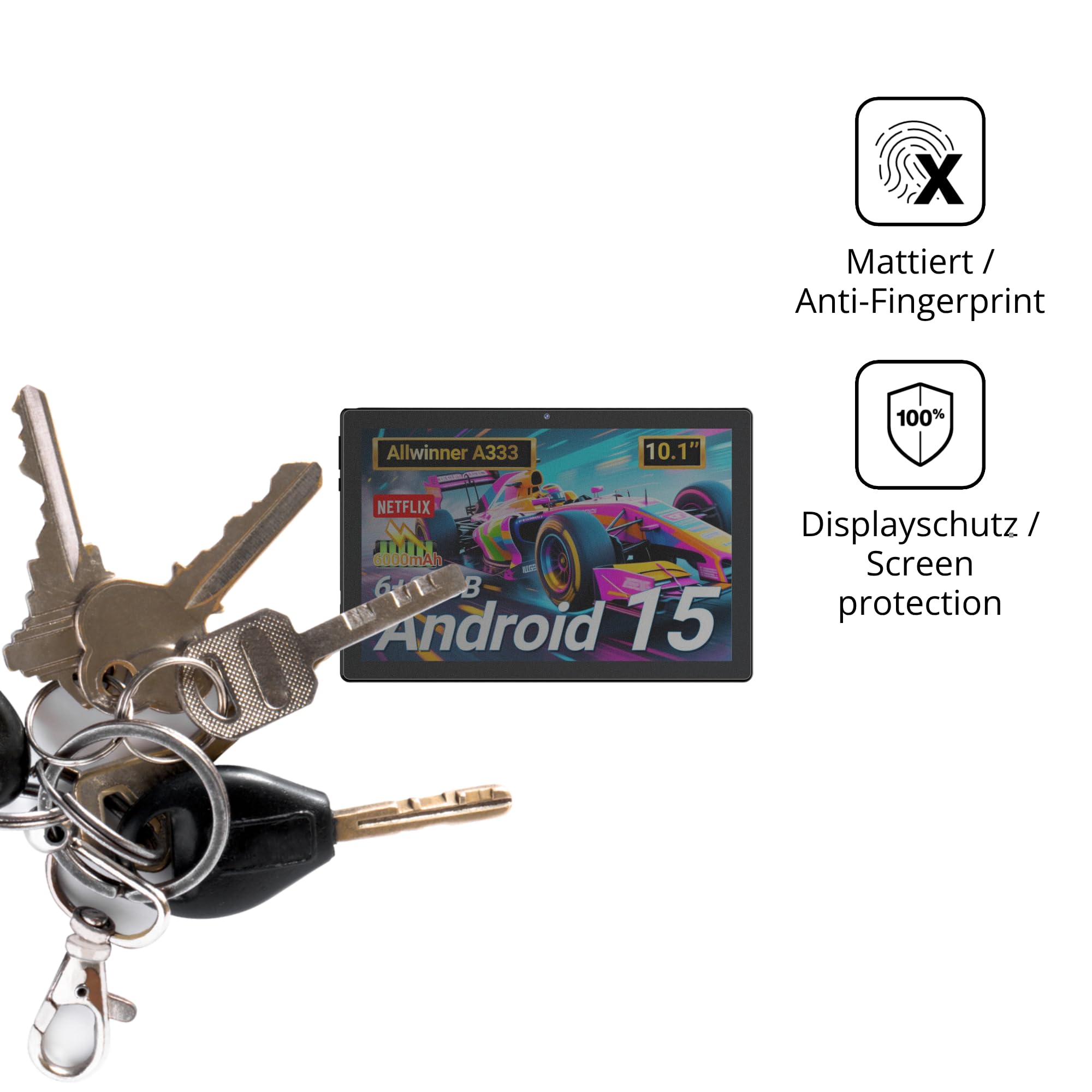 dipos Protector de Pantalla Antiespía para DigiLand MID1050 | Película protectora mate, filtro de privacidad 4 vías, ajuste perfecto, antiarañazos, sin burbujas, autoadhesivo