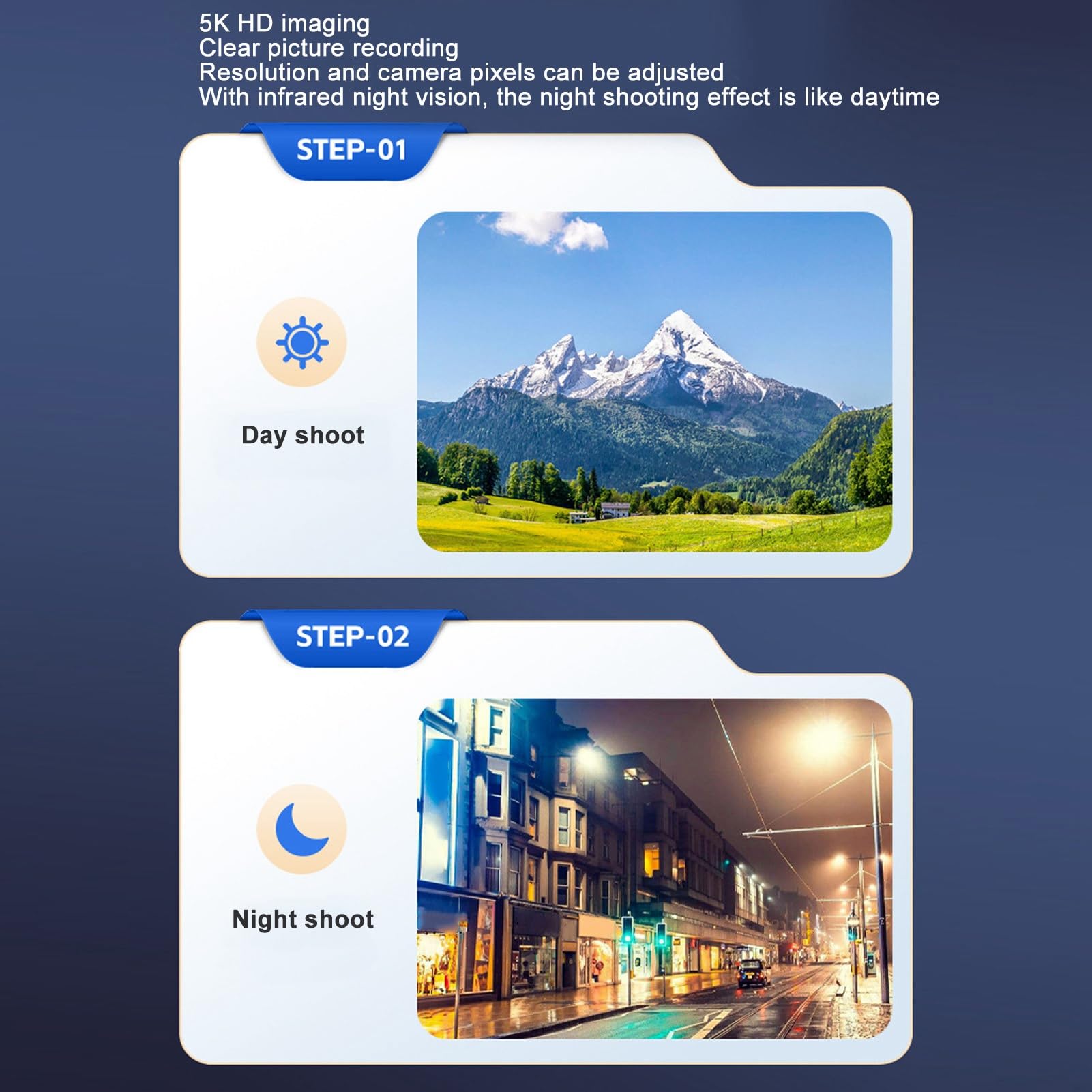 Aparat Cyfrowy 5K, 5G WiFi 50MP Aparat Fotograficzny Dalekiego Zasięgu z Zoomem Cyfrowym 50X 4-calowy Ekran IPS Kamera do Vlogowania 4800 MAh z Pełnokolorowym Noktowizorem