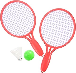 BESPORTBLE 2 Sets Racket Outside Children's Toys Tenis De Niño Beach Tennis Racket Portable Badminton Set Tennis Racket Game Kids Badminton Set Plastic Red Tennis Toy Set Outdoor