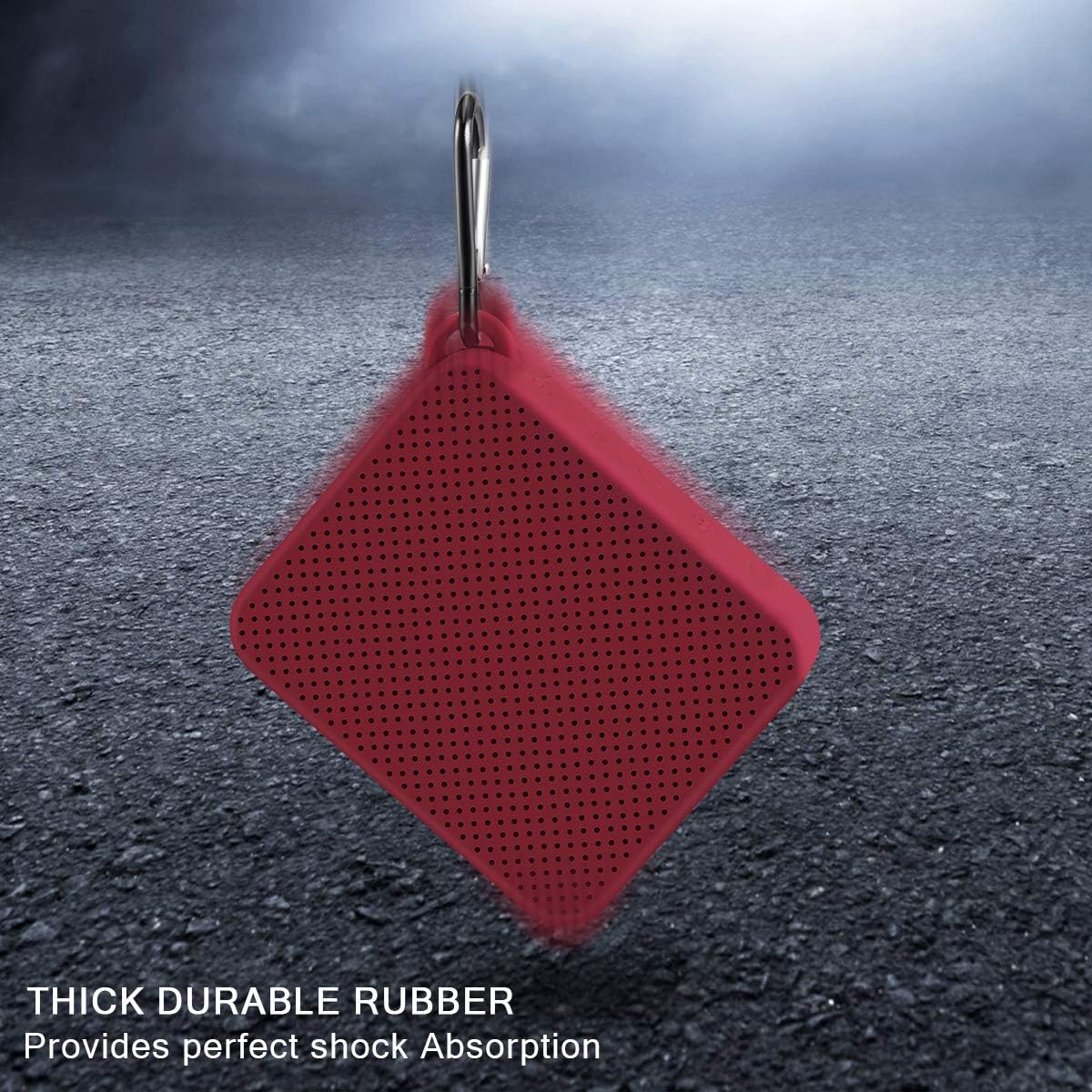 AOTNEX Portable Silicone Case for Bluetooth Speaker, Shockproof Carrying Case for Outdoor Climbing/Hiking/Riding (Red)