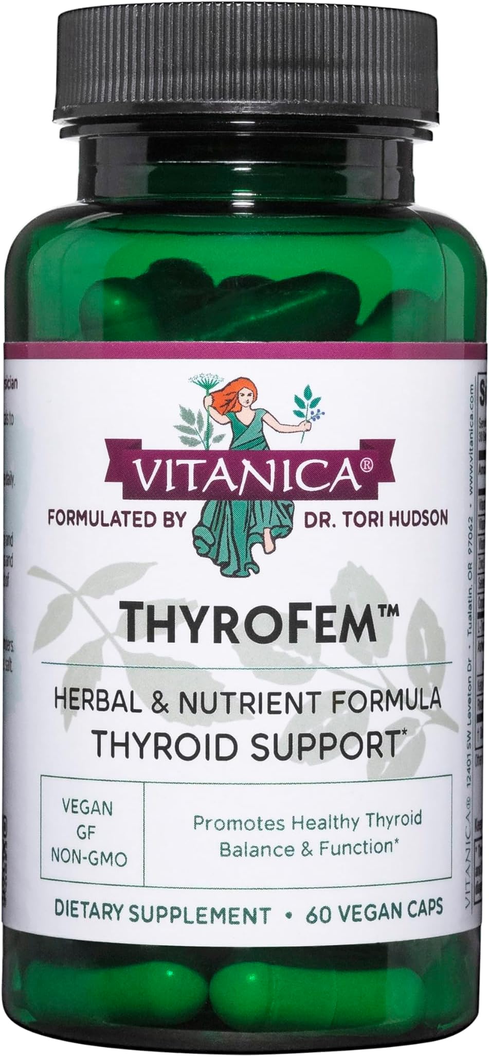 Vitanica ThyroFem, Thyroid Gland Support, Vegan, 60 Capsules