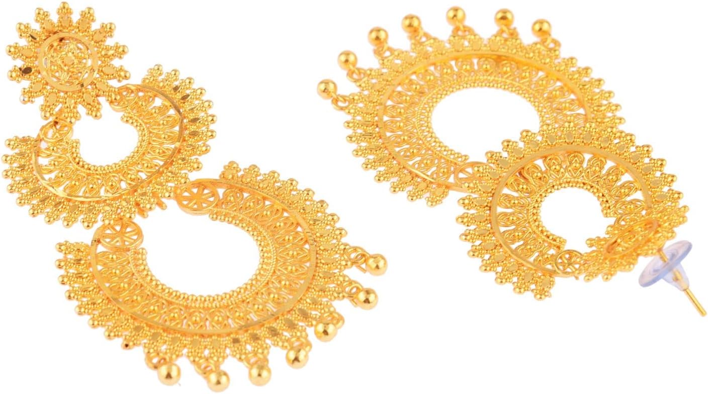 Efulgenz Indian Earrings for Women Indian Earrings Chandbali Ethiopian Style Jewelry Metal Balls Drop Dangle Antique Boho Earrings Jewelry for Women