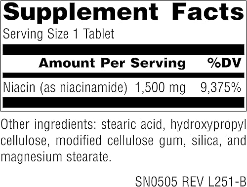 Miniatura 2 de Source Naturals Niacinamida B-3, 1500 mg Suplemento dietético - 50 Tabletas