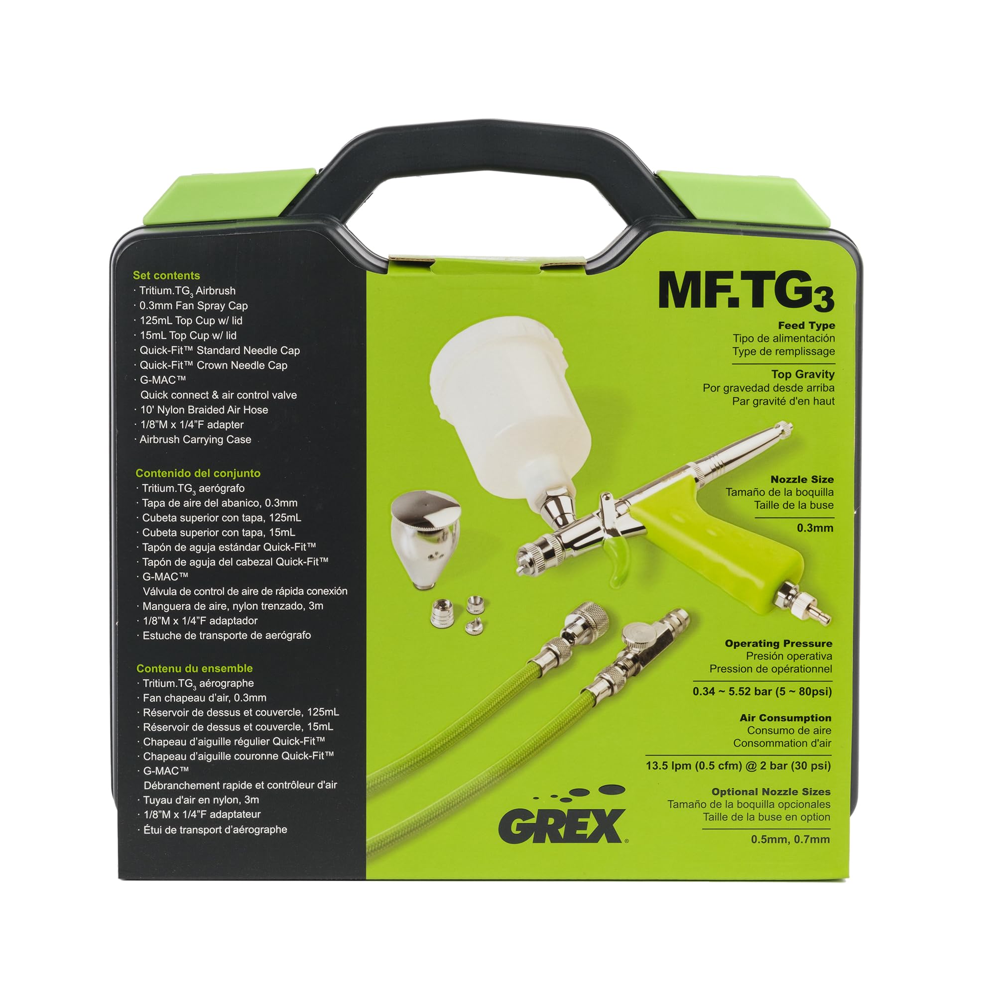 Grex Micro Spray Gun Set - TG3, Top Fed, 0.3mm Nozzle