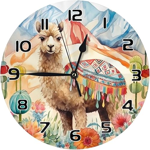 Miniatura 21 de Reloj de pared retro de madera con patrón de dardos, reloj de pared redondo de 10 pulgadas, silencioso, sin tictac, funciona con pilas, para sala de