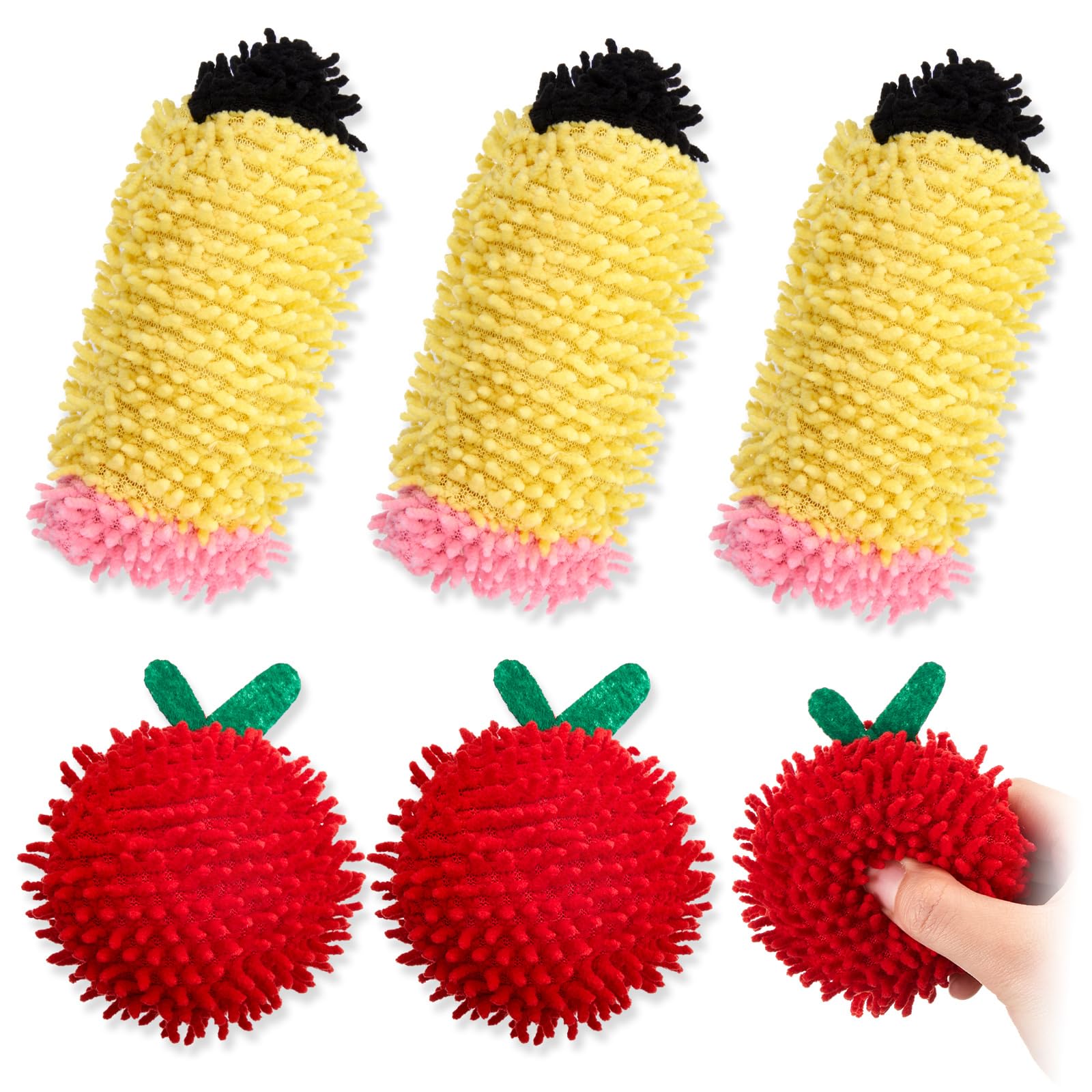 Wonderjune 6 Pcs Mini Dry Erase Erasers,Pencil Apple Shape Back to School