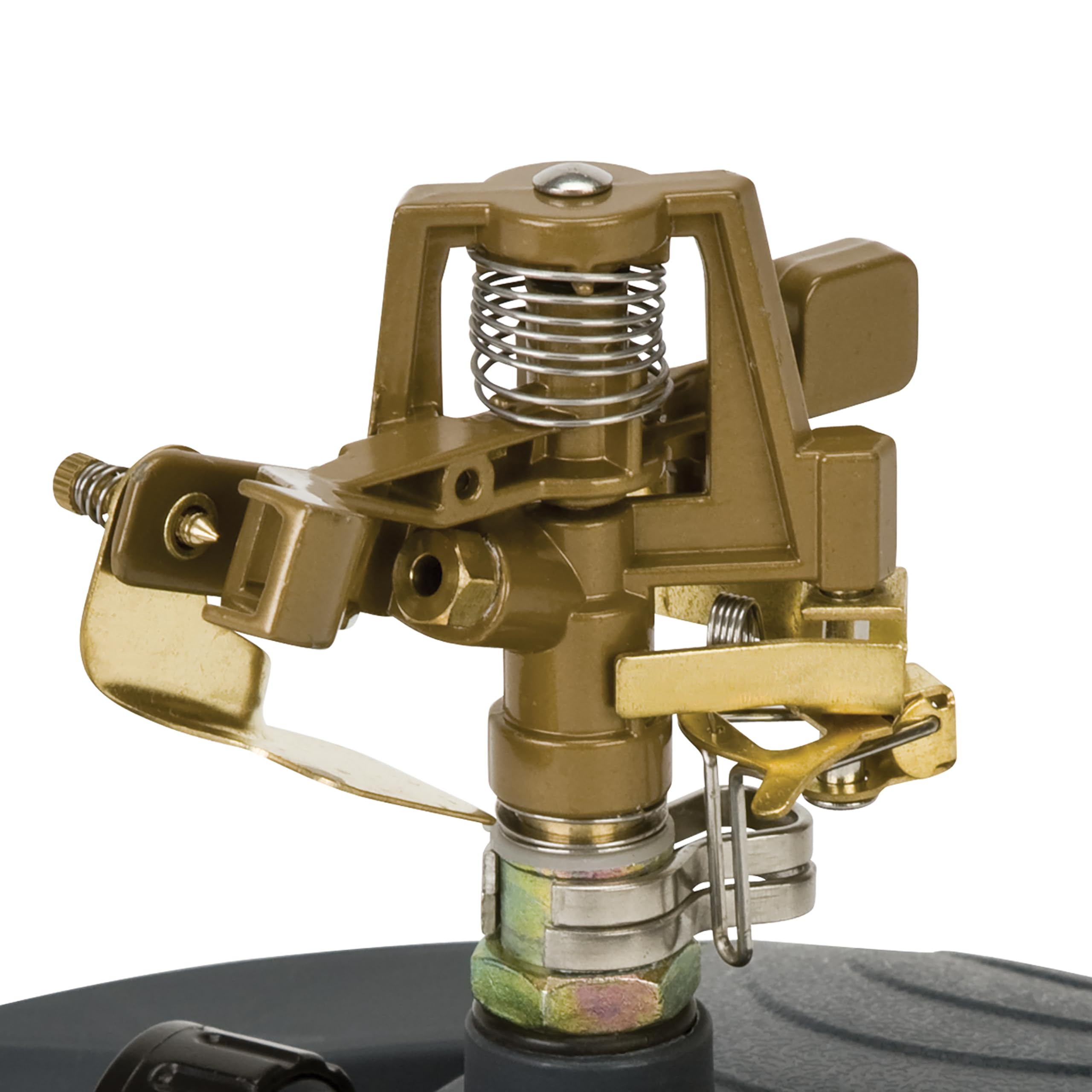 Melnor 65195AMZ Arroseur de pelouse pulsé avec Base lestée - Motif de pulvérisation réglable - Arrosez jusqu'à 21,6 m de diamètre - Construction Durable entièrement en métal - Connexions faciles