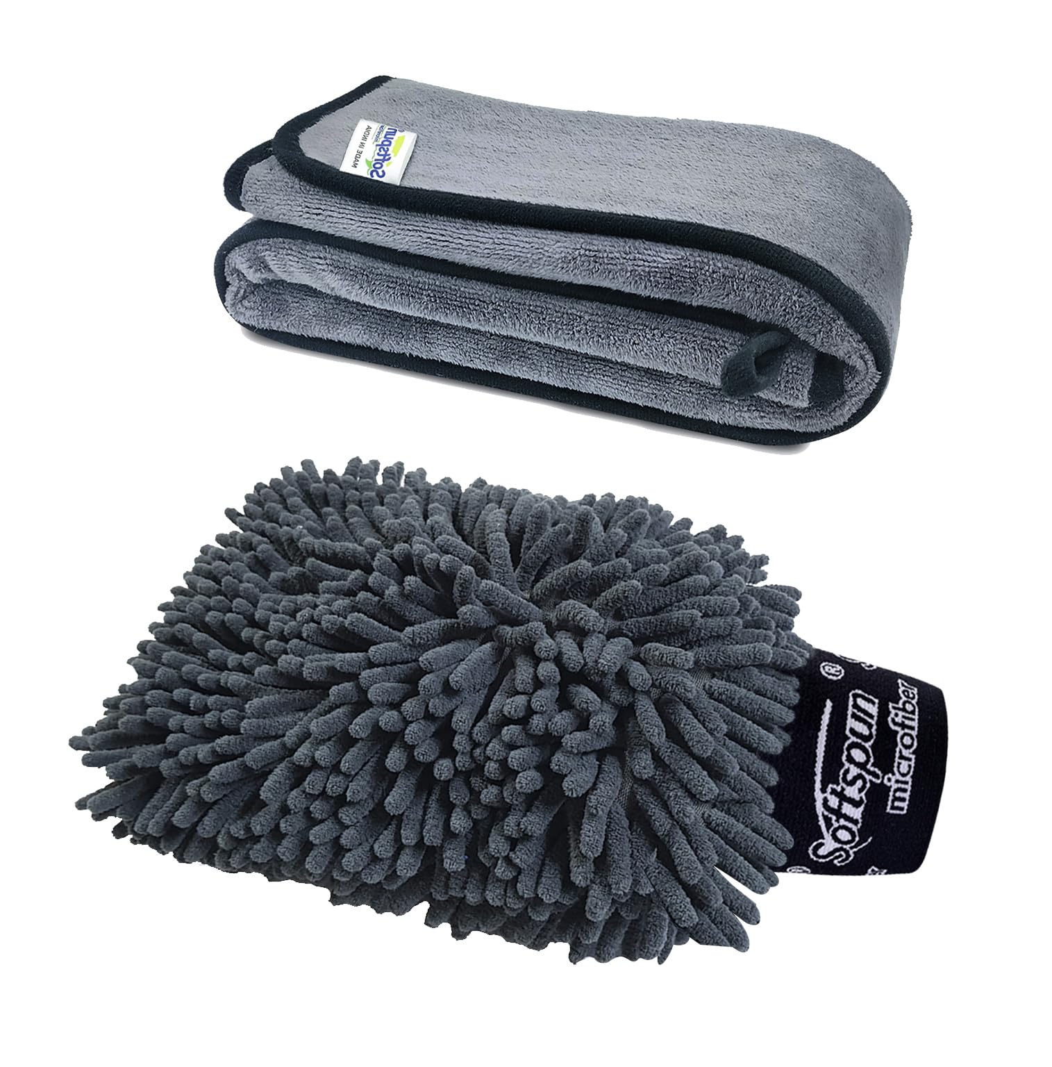 SOFTSPUN Microfiber Double-Side Gloves 1700 GSM with Towel 500 GSM 2 Piece Grey! Highly Absorbent Lint and Streak Free Multi -Purpose Wash Cloth for Kitchen Window Stainless Steel Silverware. (B0CL4L26V6) Amazon Price History, Amazon Price Tracker