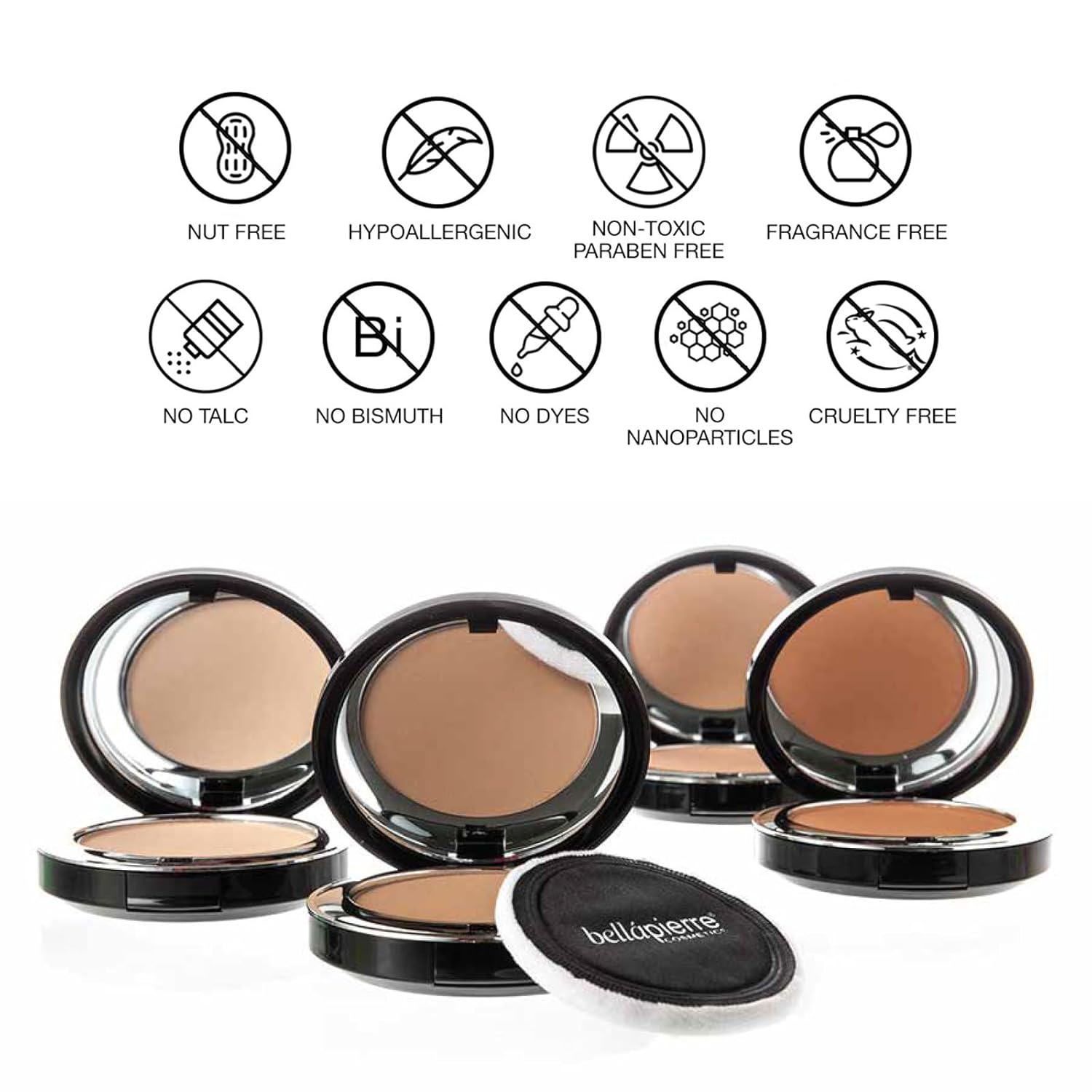 bellapierre Compact Mineral Bronzer | Beautifully Warms for a Sun Kissed Glow | Infused with Nourishing Jojoba | Non-Toxic & Paraben Free Formula - Pure Element - 0.35 Oz
