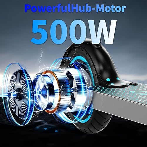 Miniatura 4 de QnQ Electric Scooter, Powerful 500W1500W Peak Motor, Max212835Miles Long Range, Top Speed 15.51922MPH, 8.5" 10'' Tires, E Scooter for Adults and