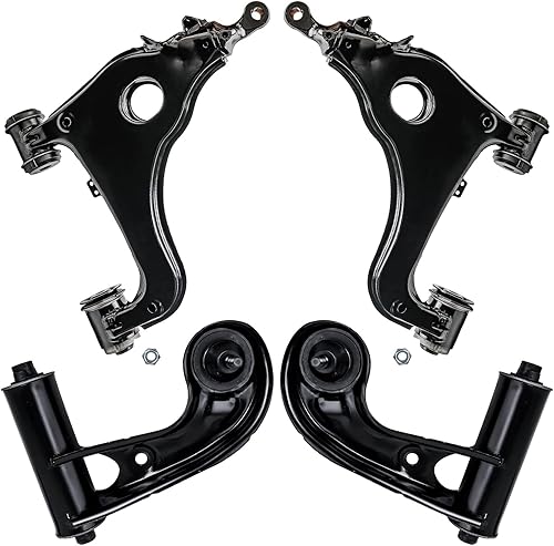 Miniatura 137 de Detroit Axle - Kit de 4 brazos de control delanteros para Chrysler 300 Dodge Challenger Charger Magnum, 2 brazos de control delantero inferiores con